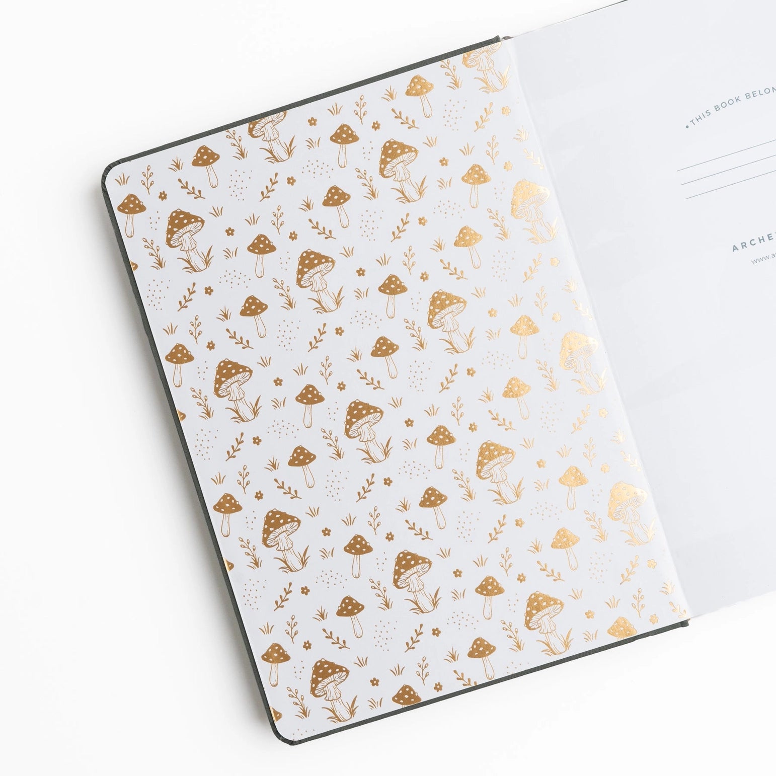 Archer and Olive A5 Dot Grid Notebook with Mushroom Design - Perfect for Bullet Journaling, Sketching & Note Taking