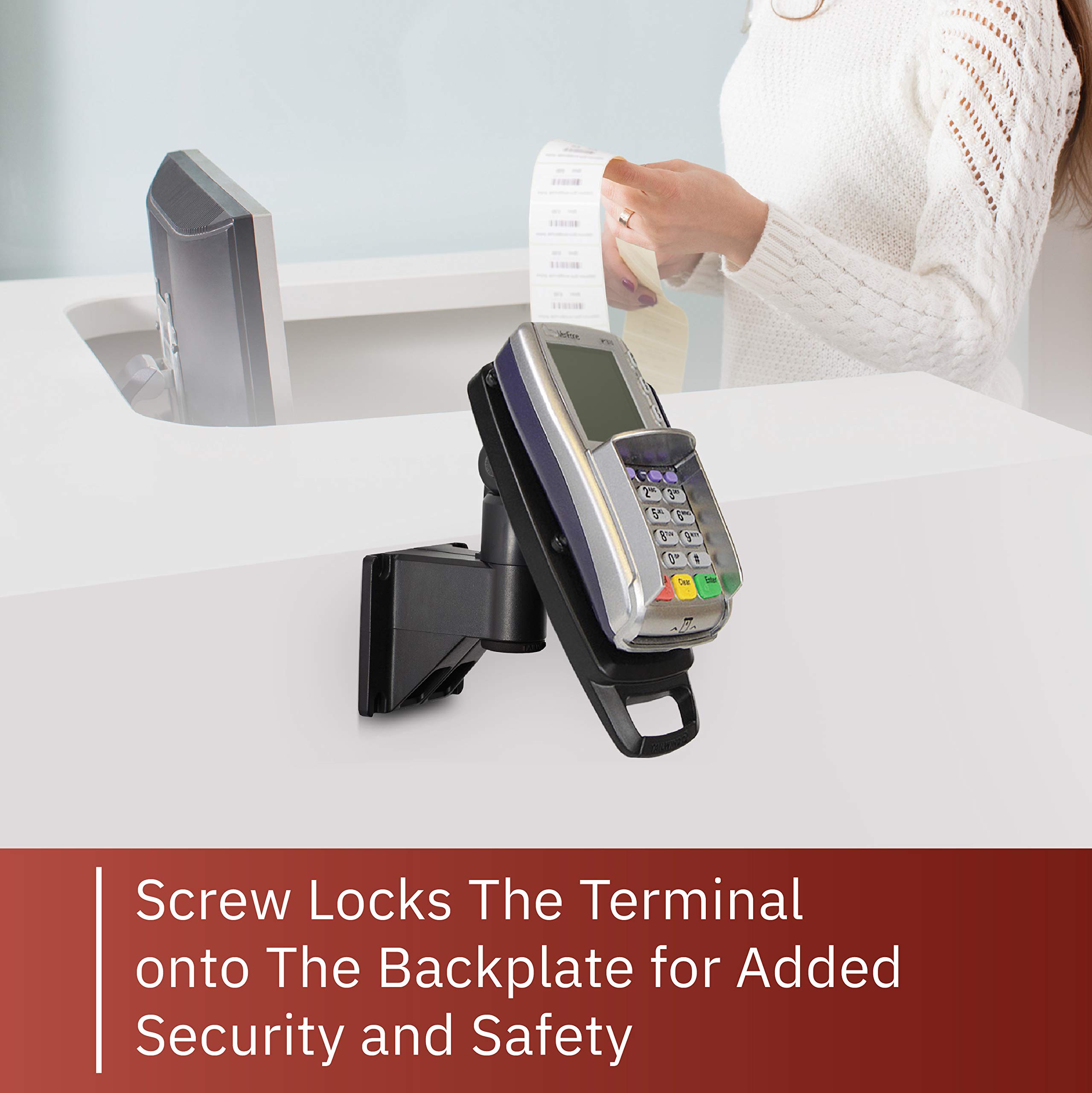 ENS Tailwind Verifone Vx810 7-Inch Latch & Lock Wall Mount Terminal Stand - Secure Payment Solution for Retail Stores & Restaurants