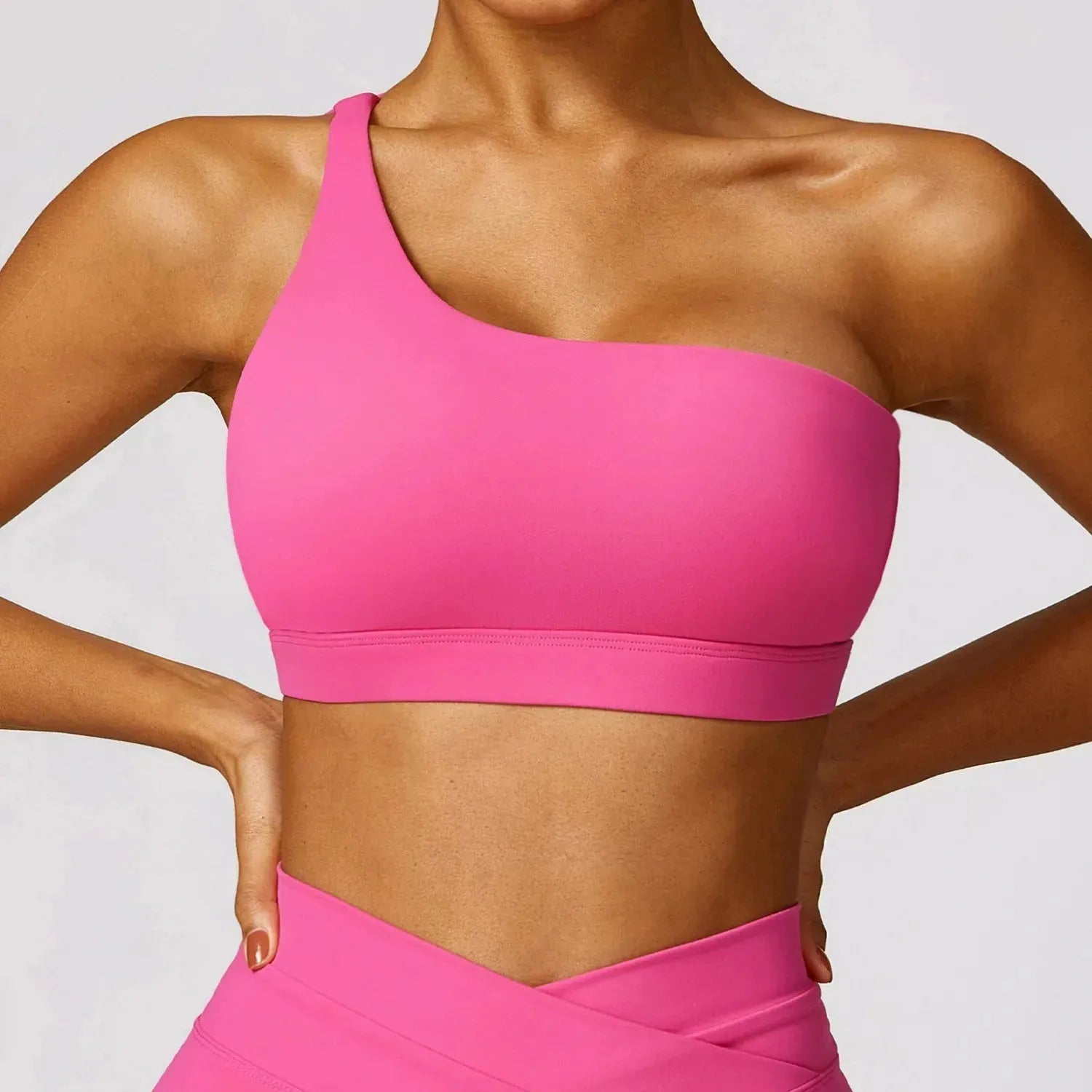 High Support One Shoulder Sports Bra for Women - Breathable Gym Bra with Shockproof Design, Backless Yoga Top for Fitness, Running & Workout - Perfect for Yoga, Pilates & High-Intensity Training