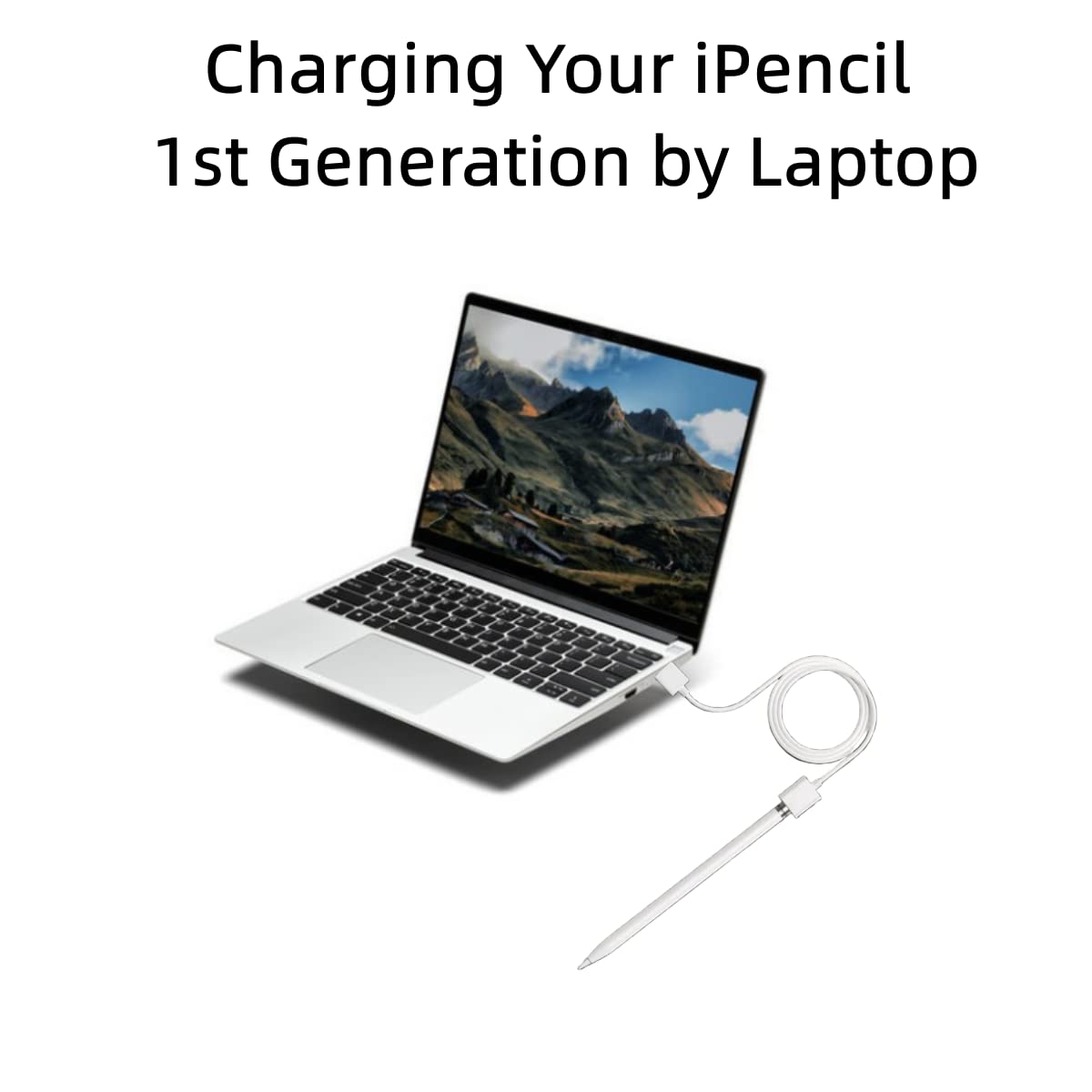 Apple Pencil Charging Adapter 1FT - Compatible with Apple Pencil 1st Generation, Charger Cable for iPad - Extend Battery Life & Protect Charging Port (1 Pack) - Perfect for Artists, Students & Professionals On-The-Go