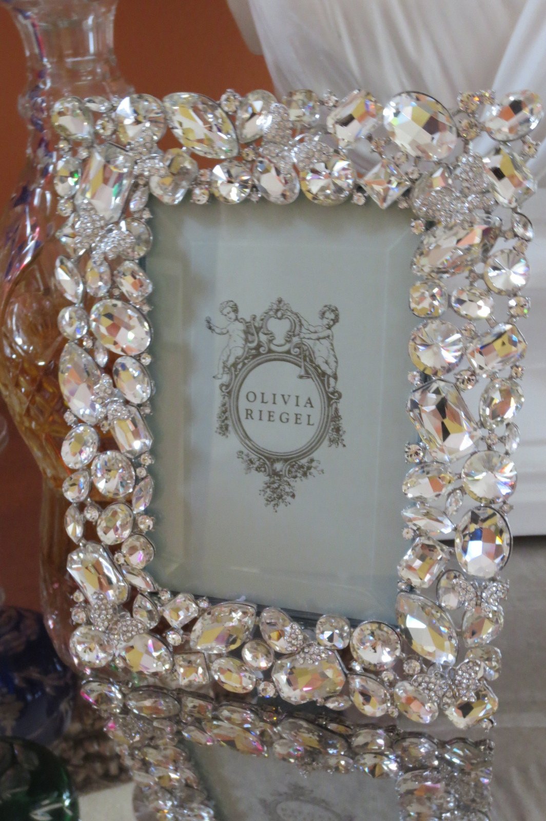 Olivia Riegel Roxy Swarovski Crystal Photo Frame 5x7 Inches - Elegant Display for Wedding, Anniversary, or Home Decor Gifts