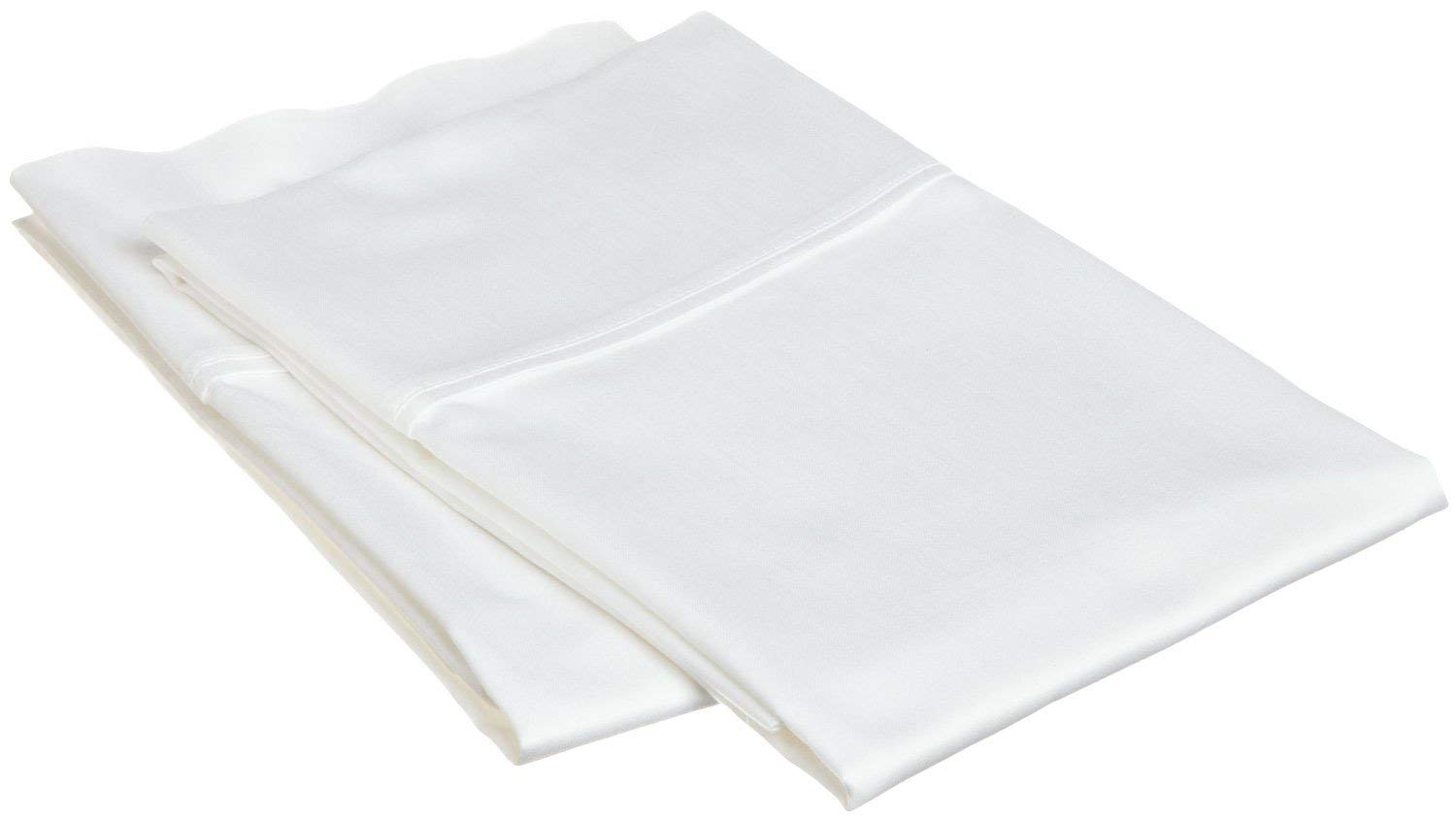 Premium Queen Size Pillowcase Set - 2-Piece 1200 Thread Count Luxury Egyptian Cotton Pillow Covers - Ultra Soft & Breathable (Solid White) for Bedroom, Hotel, and Guest Room Decor