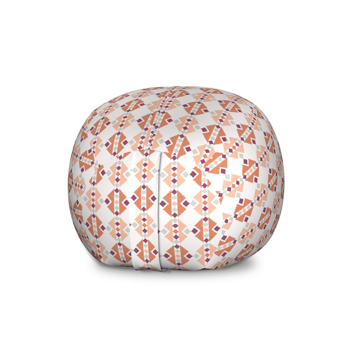 Ambesonne Ethnic Storage Toy Bag Chair - Large Washable Stuffed Animal Organizer with Geometric Pattern in Mauve Taupe Peach | Kids Room Decor, Nursery Storage Solution, Playroom Organization
