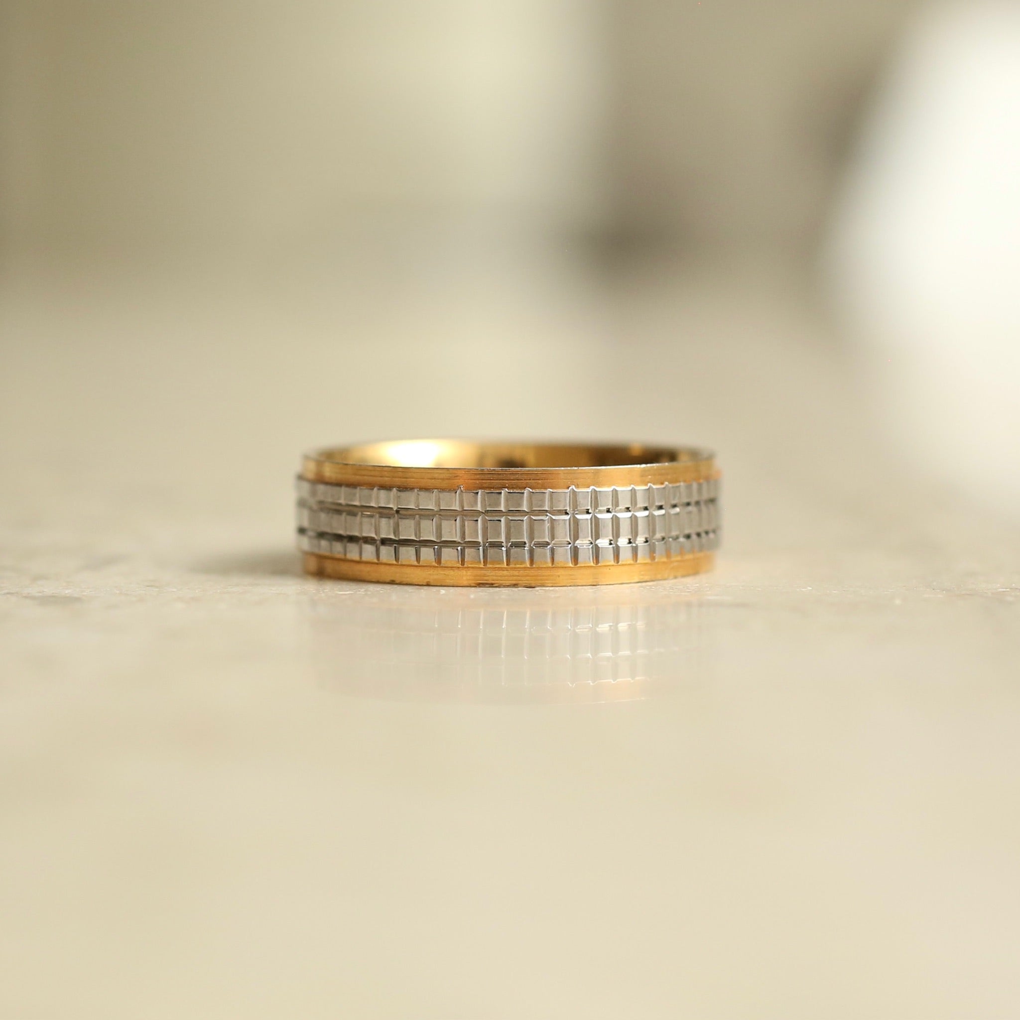 Two Tone Maverick Ring for Men - Stainless Steel Fashion Jewelry - Perfect for Casual Wear, Gifts & Special Occasions
