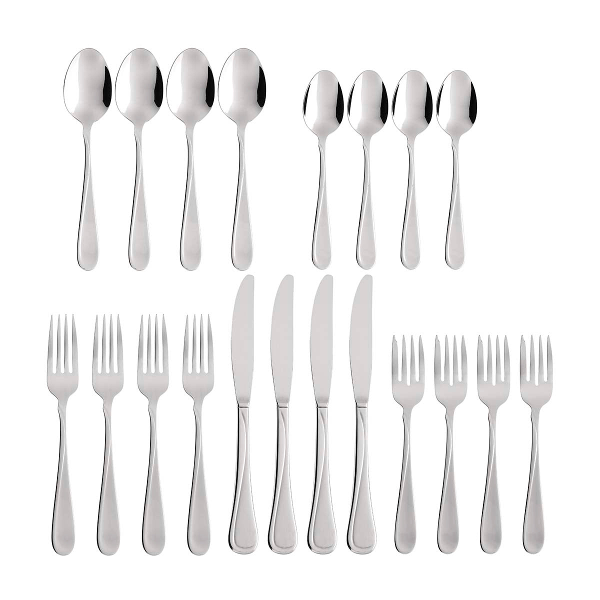 20-Piece Stainless Steel Flatware Set - Elegant Silverware for Dining, Kitchen & Entertaining - Perfect for Restaurants, Weddings & Home Use