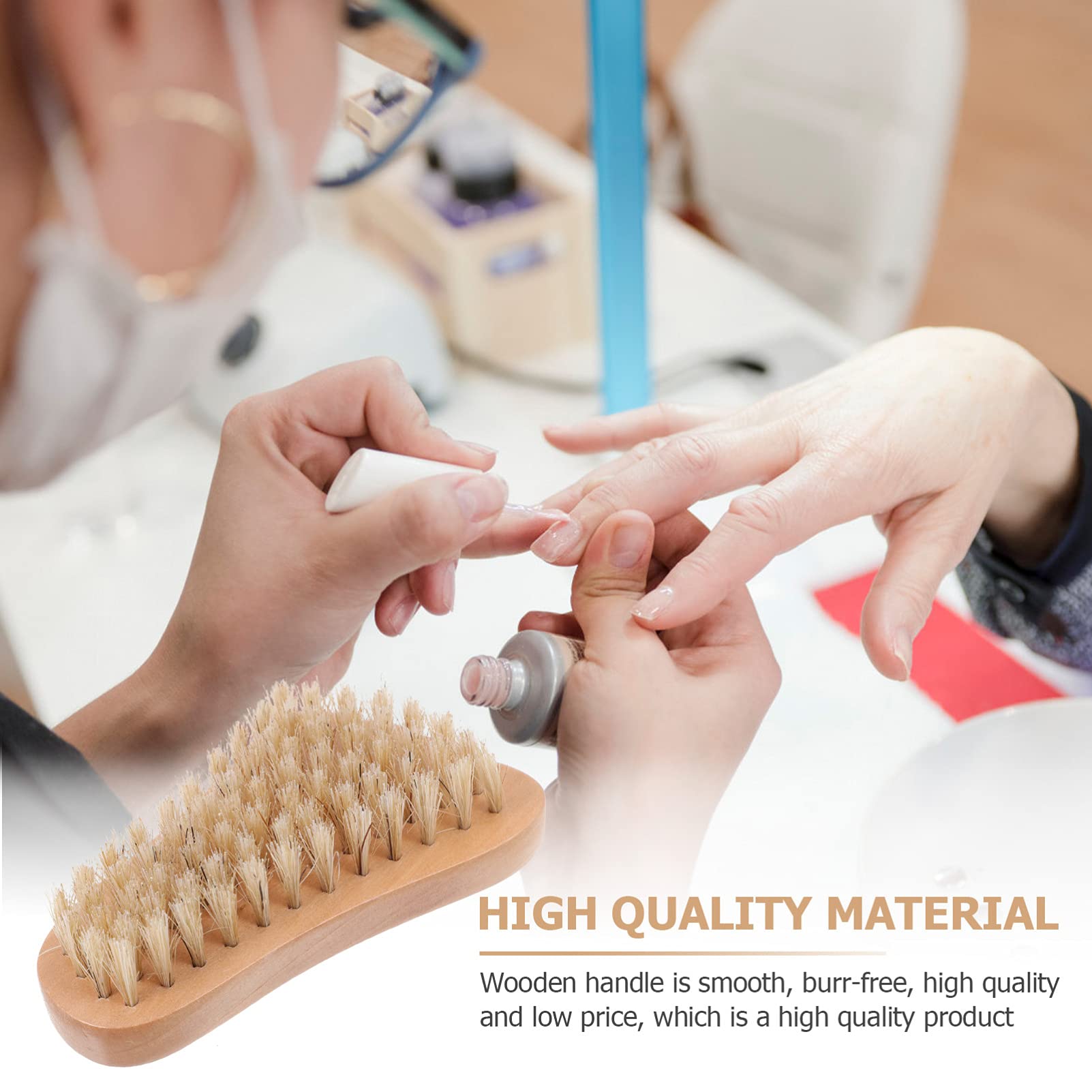 1pc Wooden Nail Dust Brush - Professional Nail Art Scrubber & Toenail Cleaning Kit with Soft Bristles - Perfect for Manicure, Pedicure & Nail Salon Use