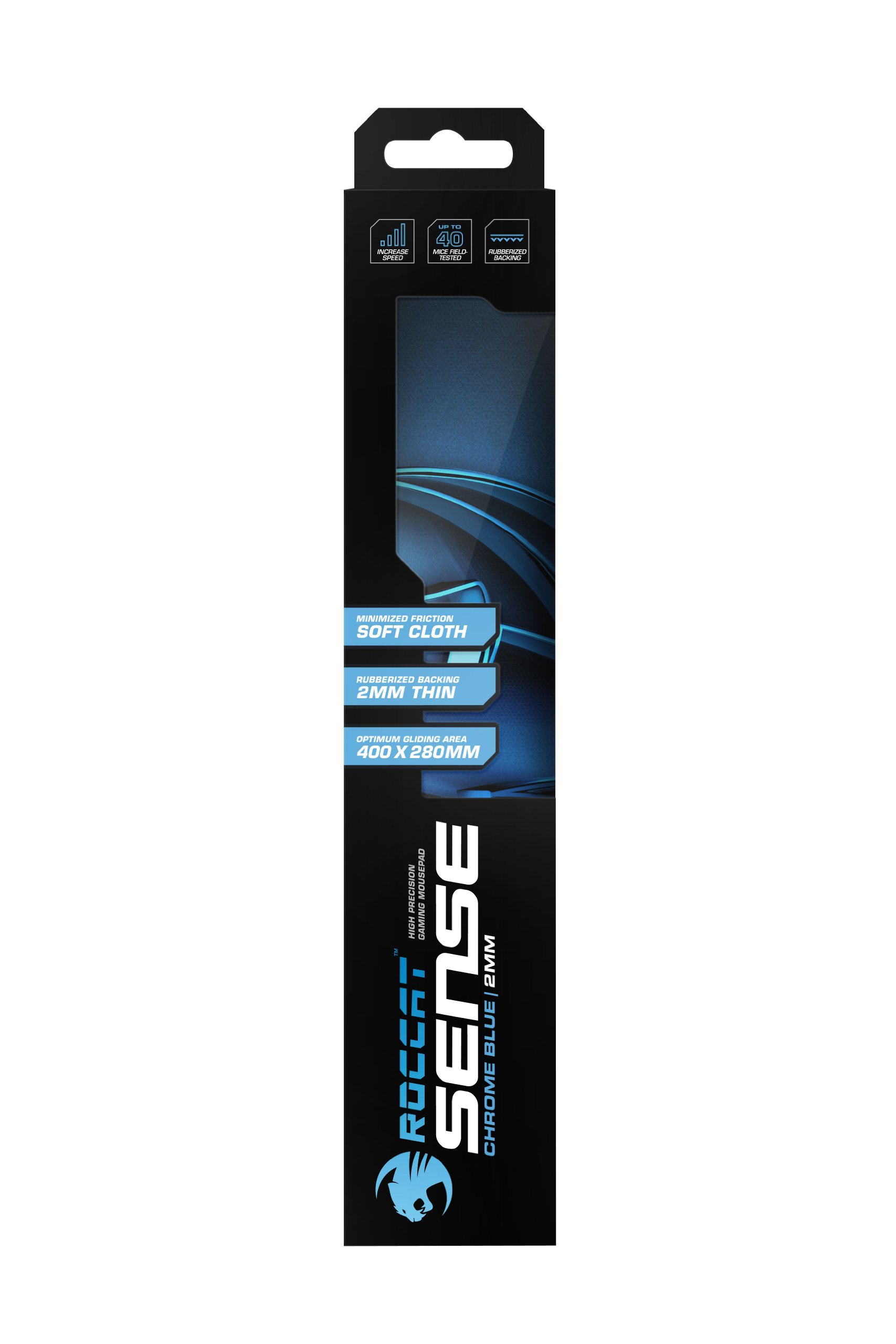 ROCCAT Sense Chrome Blue Gaming Mouse Pad - High Precision, Smooth Surface for PC & Laptop - Perfect for FPS, MOBA & Esports Gaming