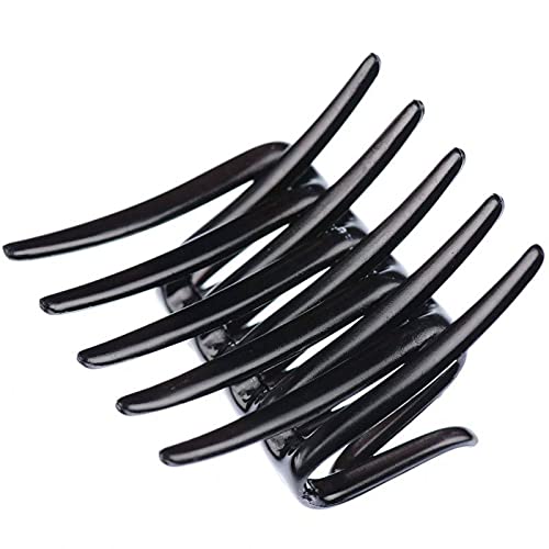 Butterfly Hair Clips for Women & Girls - 2-Pack Interlocking Ponytail Holders, Non-Slip Hair Accessories (Black) - Perfect for School, Work, Parties & Everyday Hairstyles