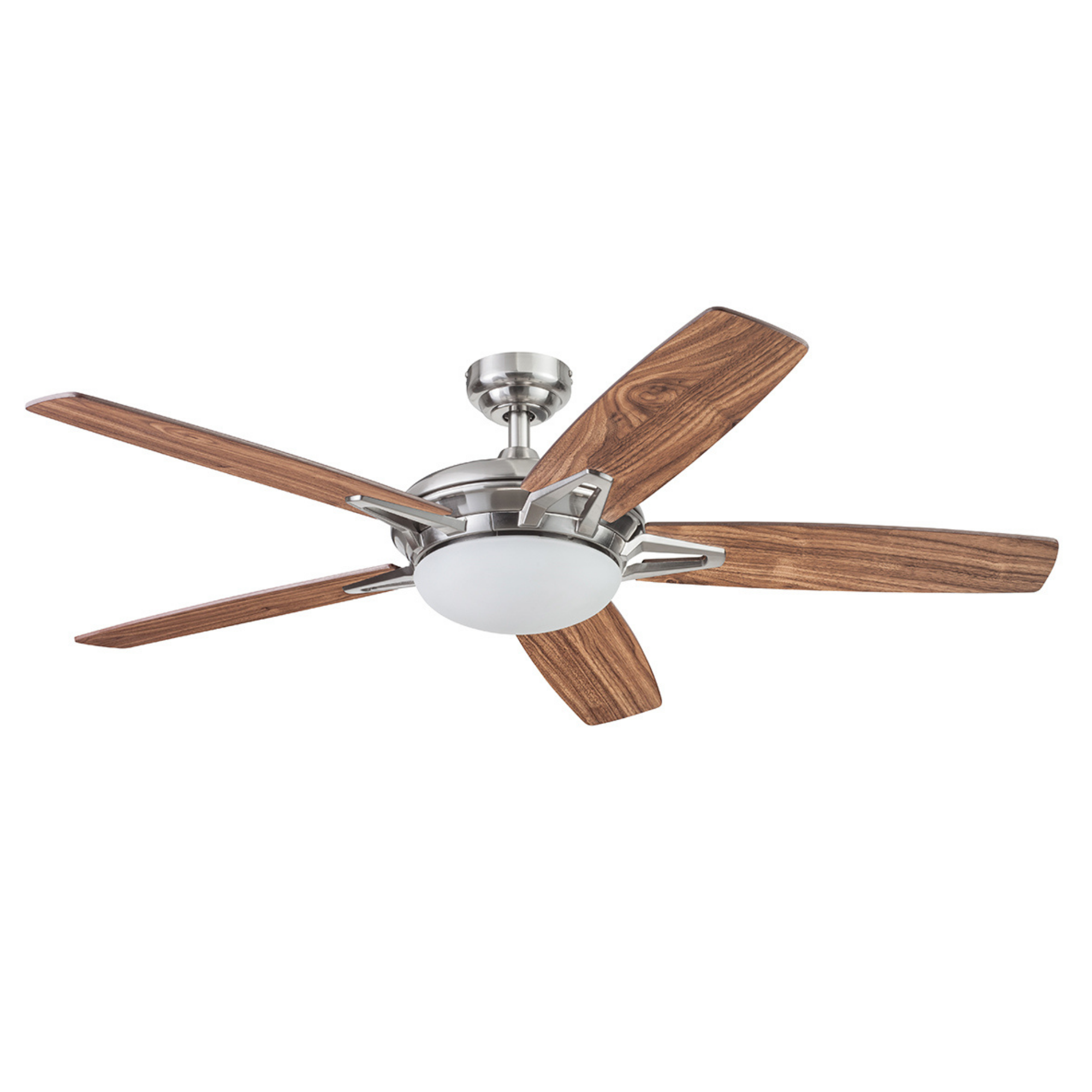 52 Inch Clancy Brushed Nickel Ceiling Fan with Remote Control - Quiet High-Speed Motor for Bedroom, Living Room & Outdoor Patio
