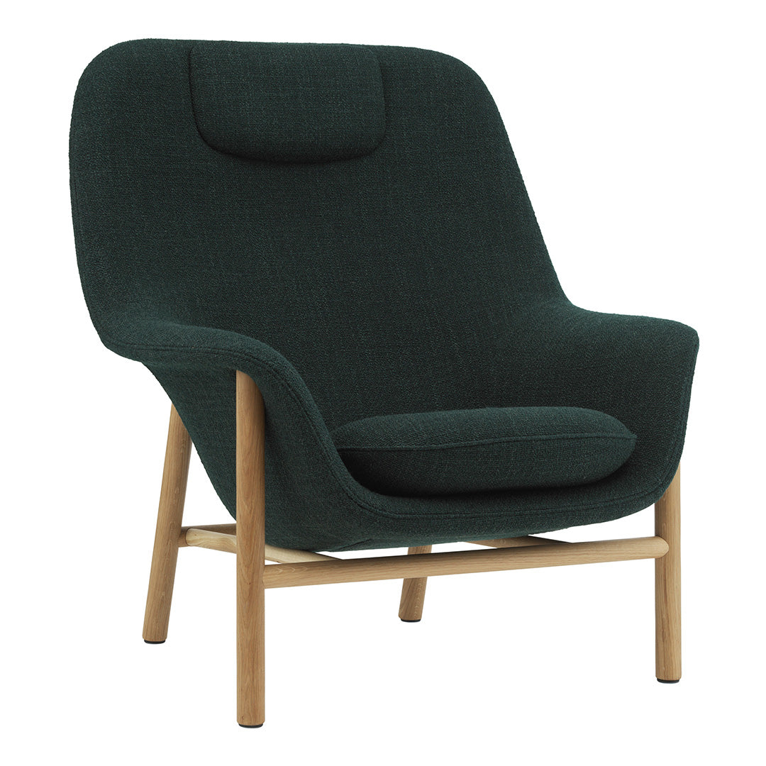 Modern Drape High Lounge Chair with Headrest & Wooden Legs - Perfect for Living Room, Patio, or Office Relaxation