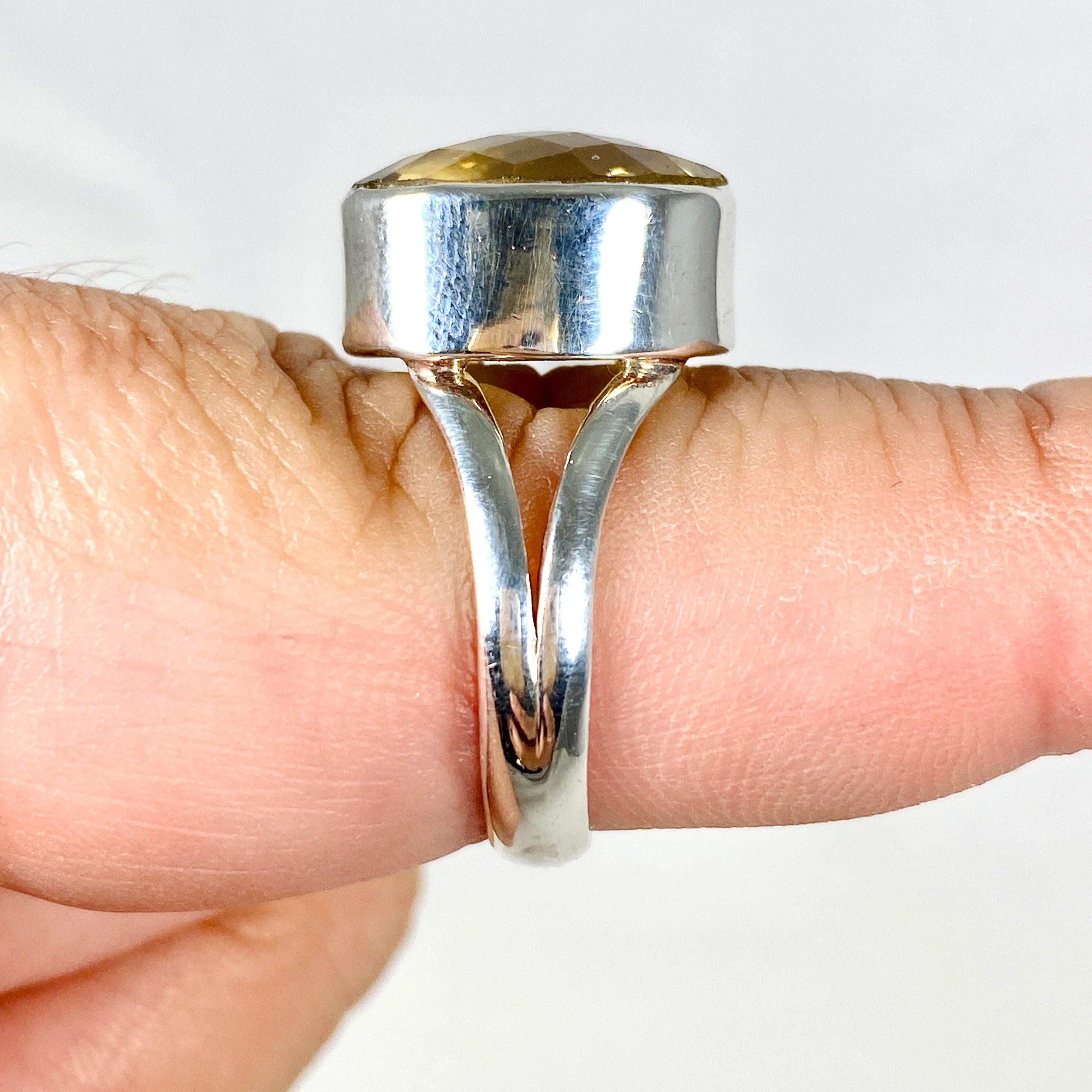 Lemon Quartz Oval Faceted Ring - Size 9 - KRGJ2350 - Elegant Jewelry for Women, Perfect for Weddings, Parties & Everyday Wear