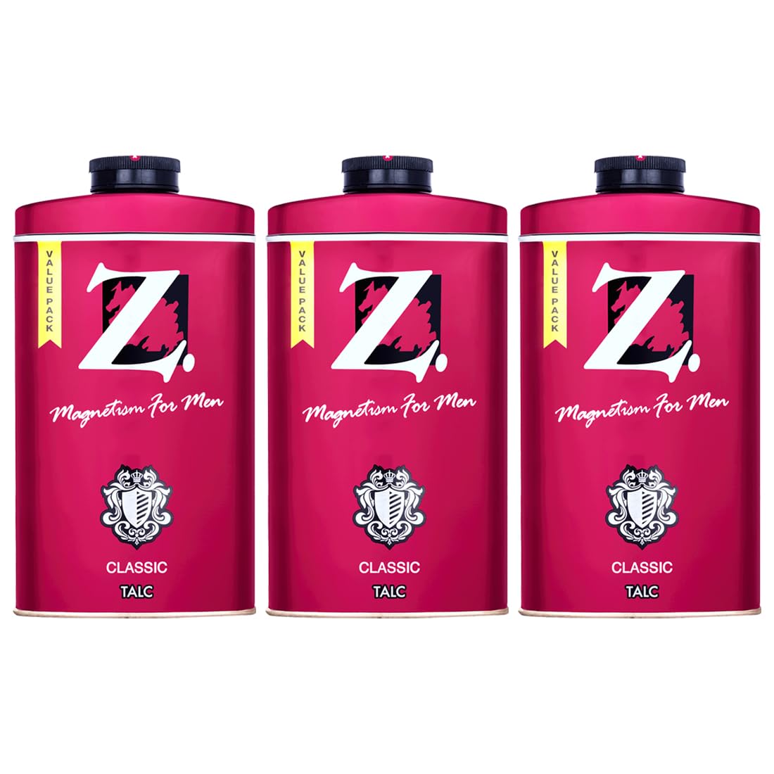 Z Men's Classic Talc Powder - 250G X 3 Pack | Long Lasting Fragrance for Face & Body | Summer Freshness & All-Day Comfort | Ideal for Gym, Travel & Daily Use