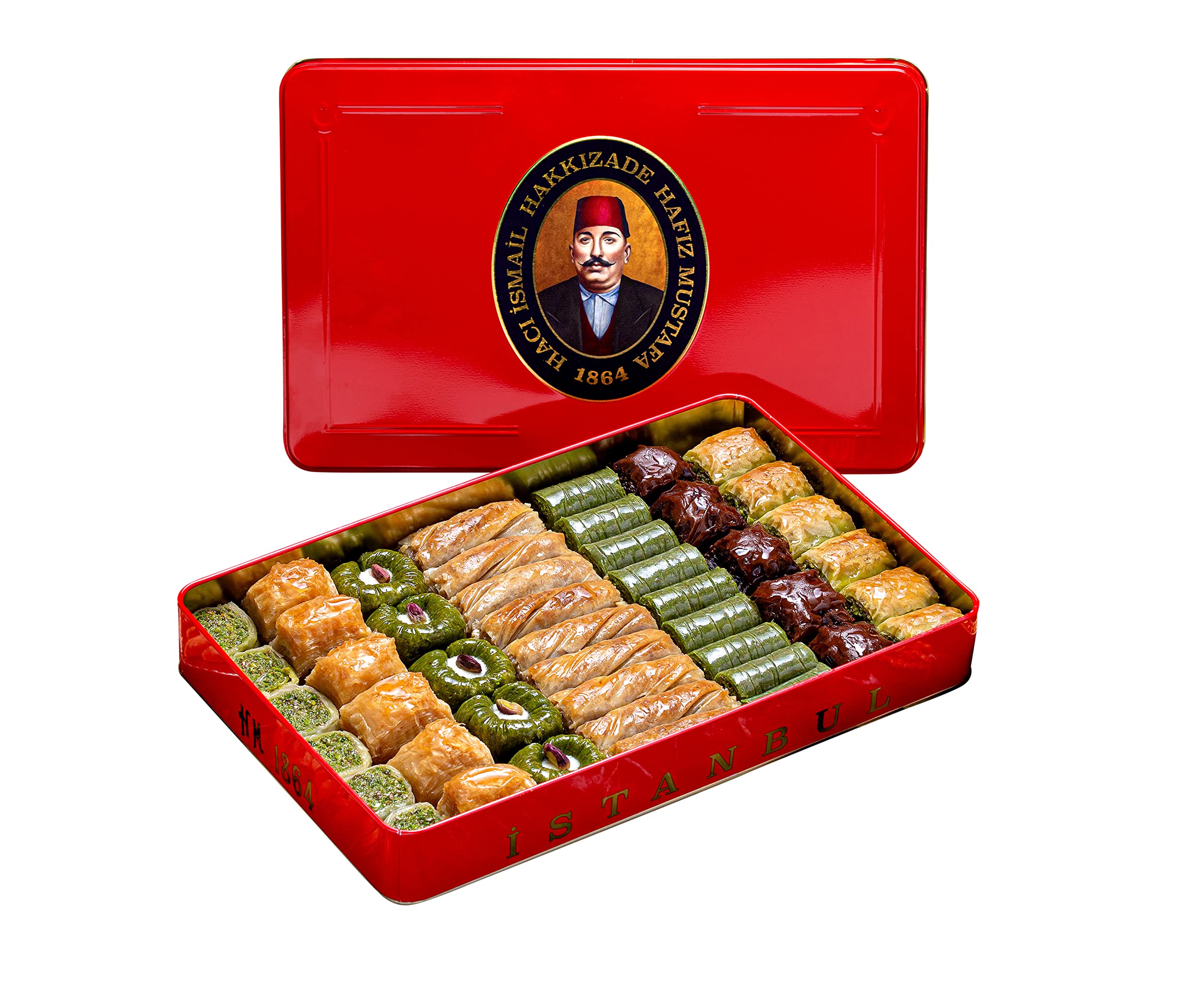 Premium Hafiz Mustafa 1864 Istanbul Baklava Pastry Gift Box - Authentic Turkish Baklava Dessert with Fresh Phyllo Dough, Pistachios, Hazelnuts & Walnuts - Perfect for Birthday, Christmas Gifts, Dinner Parties & Holiday Celebrations