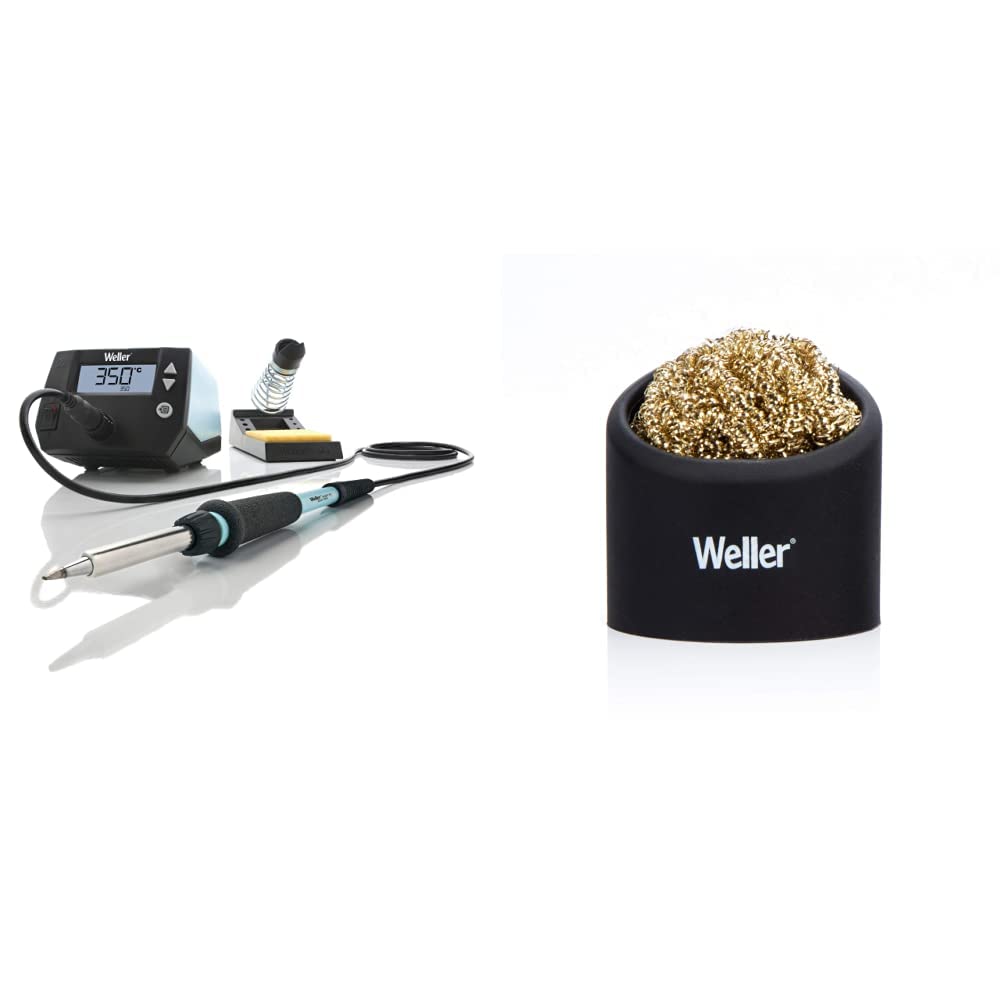 Weller WE1010NA Digital Soldering Station with Brass Sponge Tip Cleaner - Professional Soldering Iron Kit for Electronics Repair, DIY Projects, and Circuit Board Work