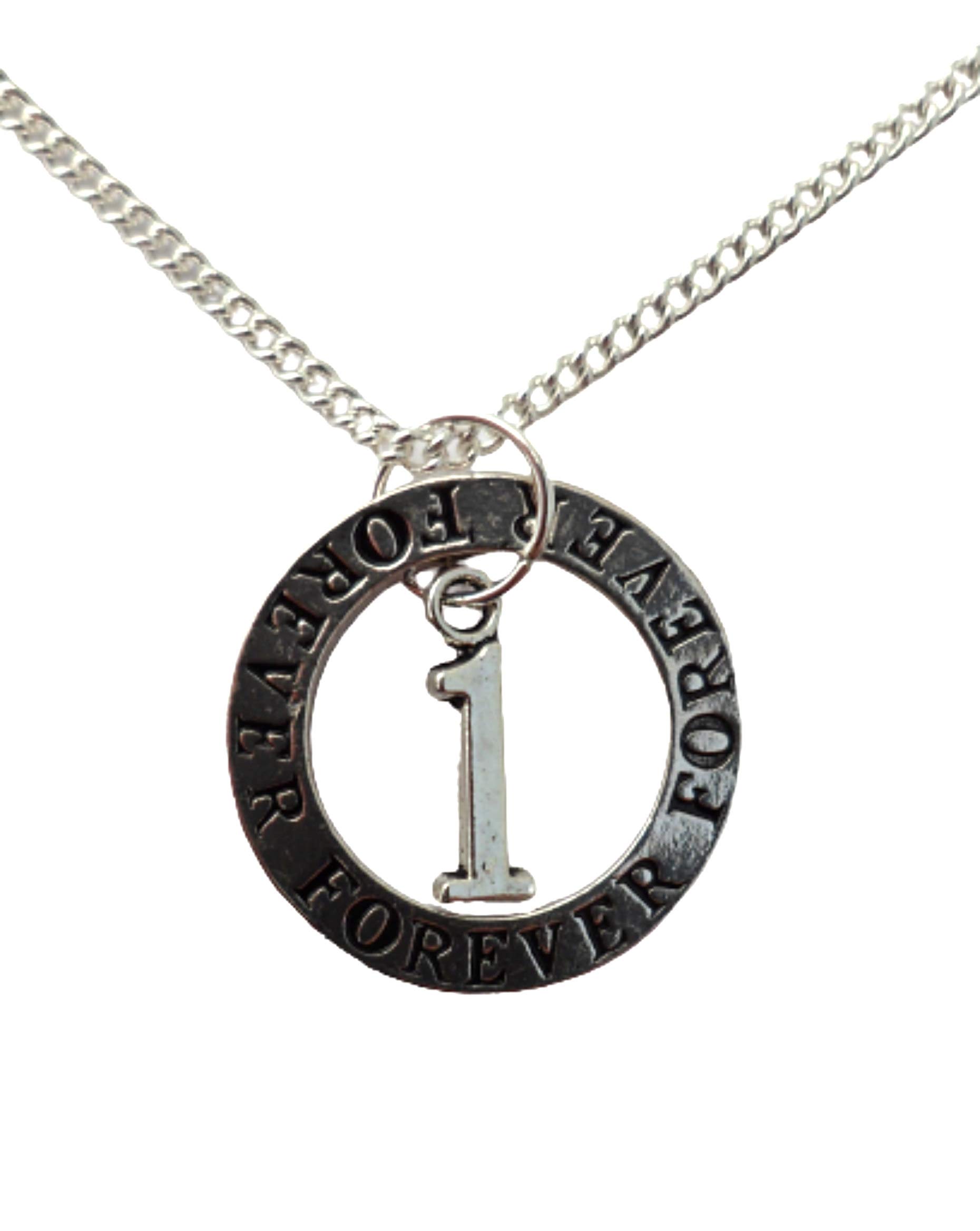 Silver Plated Number 1 Charm Necklace - Birthday & Anniversary Gift for Her