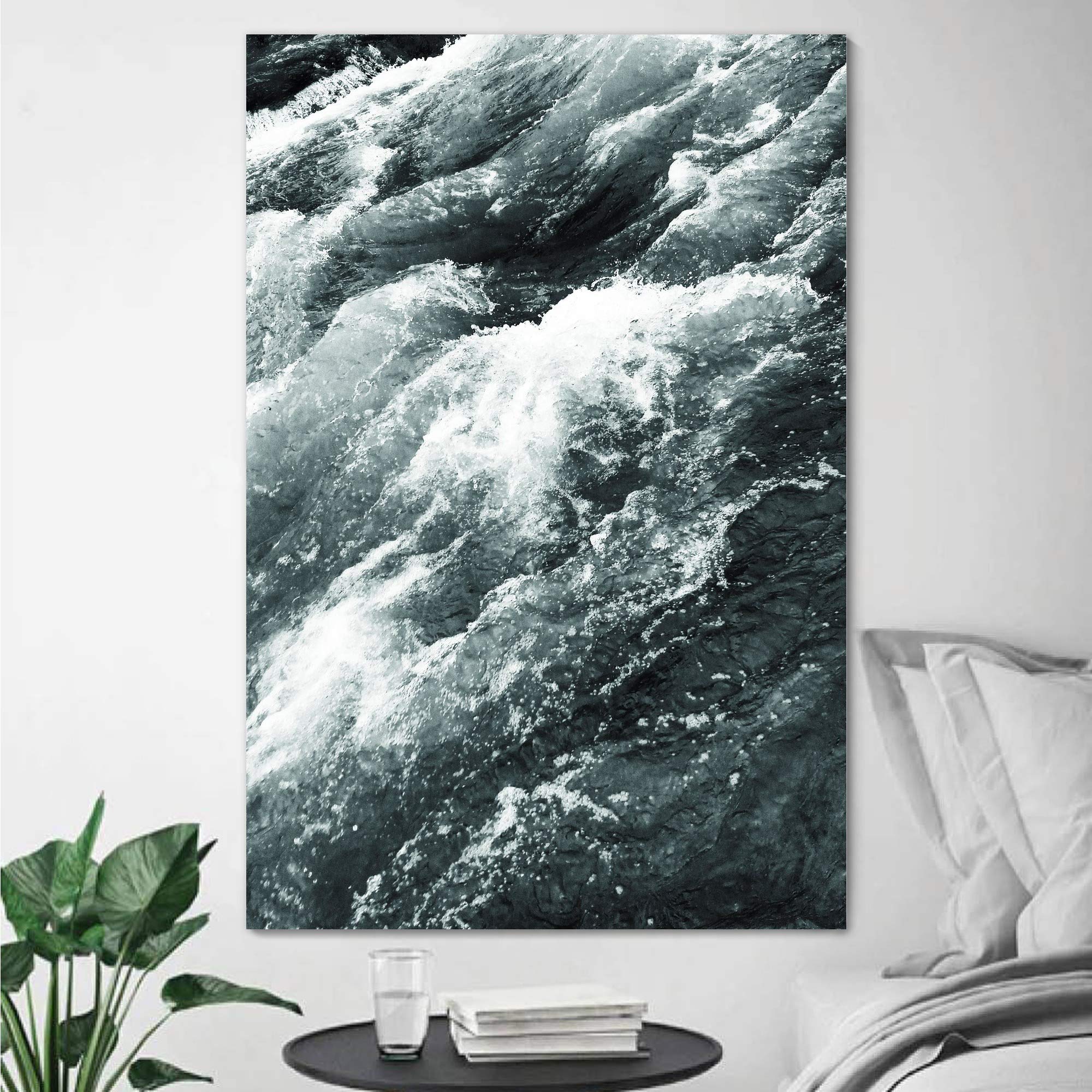 Coastal Canvas Wall Art - 32x48 Inch Blue Wave Beach Photography for Relaxing Home & Office Decor | Perfect for Living Room, Bedroom or Coastal Themed Spaces