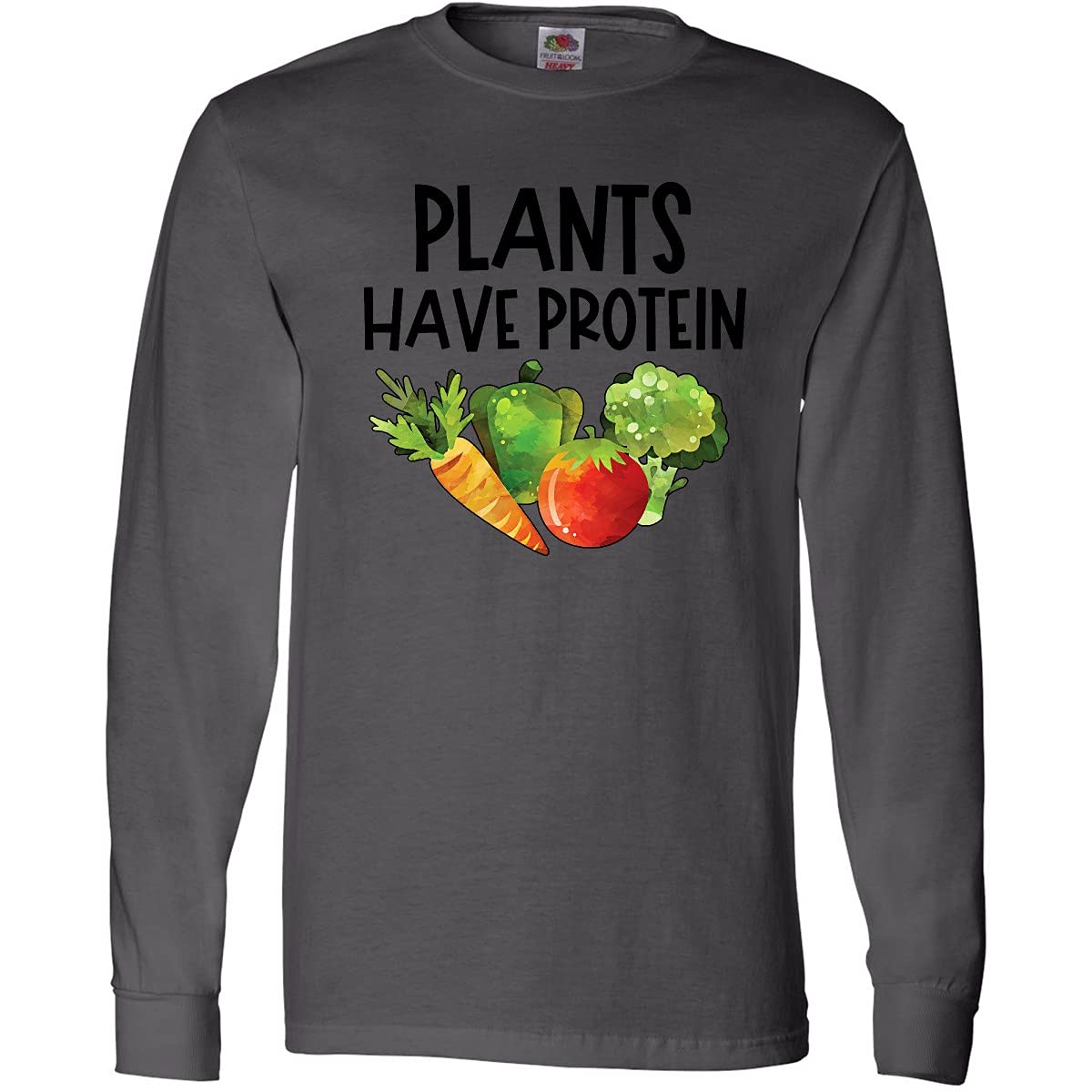 Vegan Plants Have Protein Long Sleeve T-Shirt | Eco-Friendly Cotton Apparel | Perfect for Gym, Yoga & Casual Wear