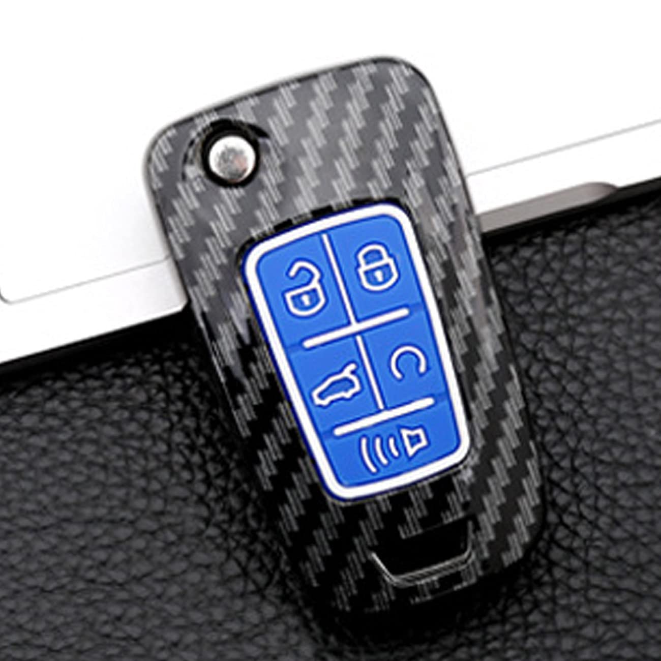 Premium Leather Key Fob Cover for Chevy Camaro, Cruze, Equinox, Impala, Malibu & Sonic - Durable Protection & Stylish Design - Perfect for Everyday Use, Car Enthusiasts & Gift Giving