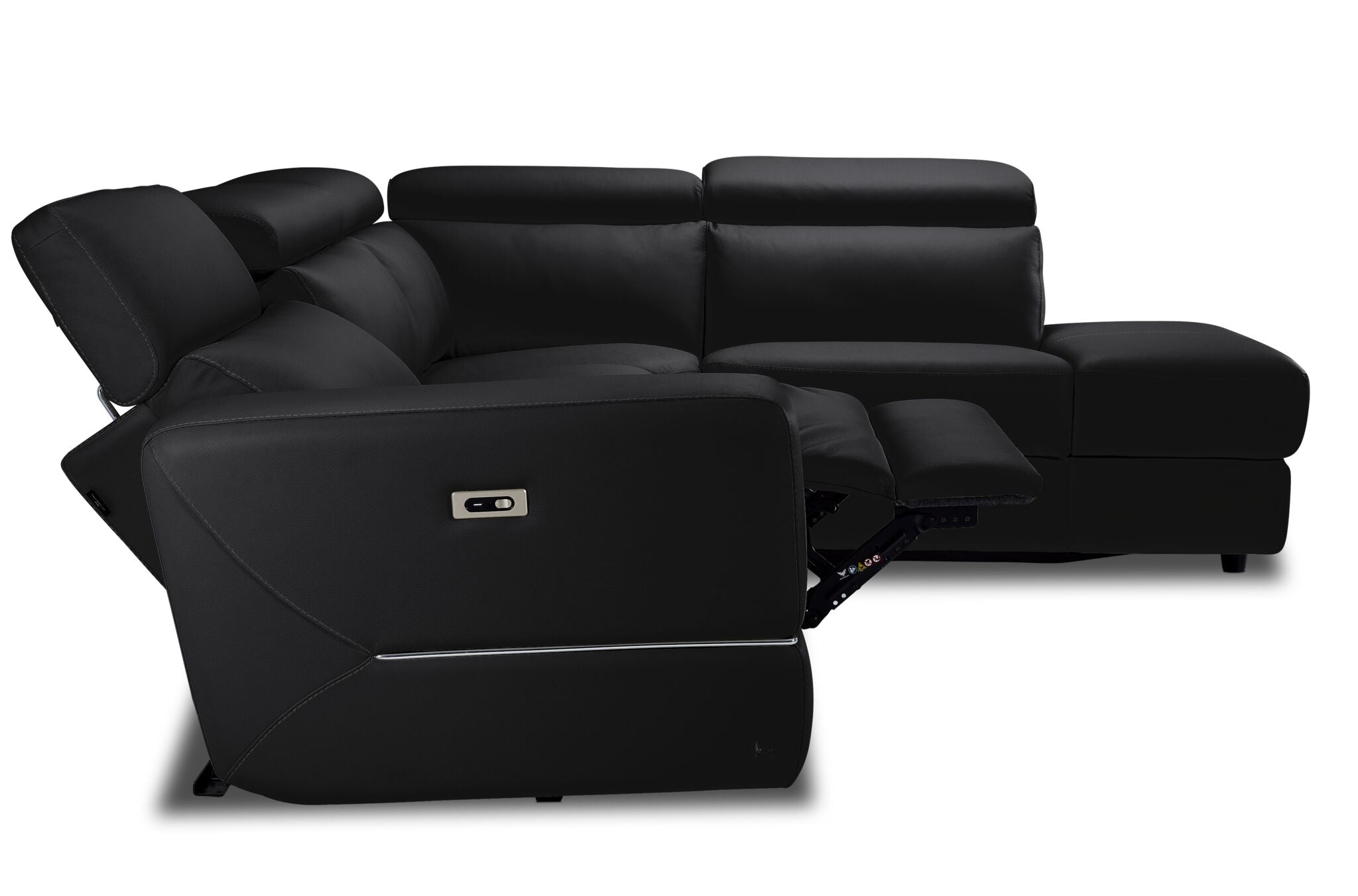 Bianca 3-Piece Power Reclining Sectional Sofa with Right Facing Chaise in Dark Gray - Perfect for Living Room, Home Theater & Family Gatherings