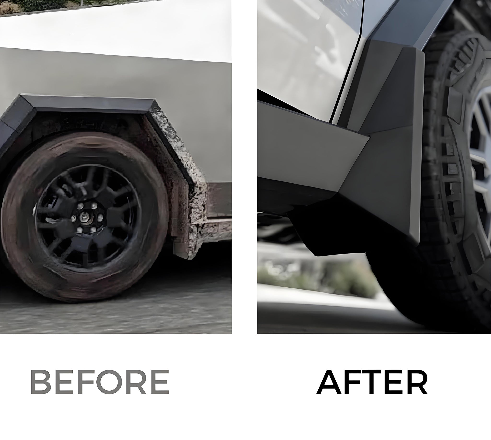 Premium Mud Flaps for Tesla Cybertruck with Push-On Pins - Heavy Duty Splash Guards for Off-Roading & All-Weather Protection