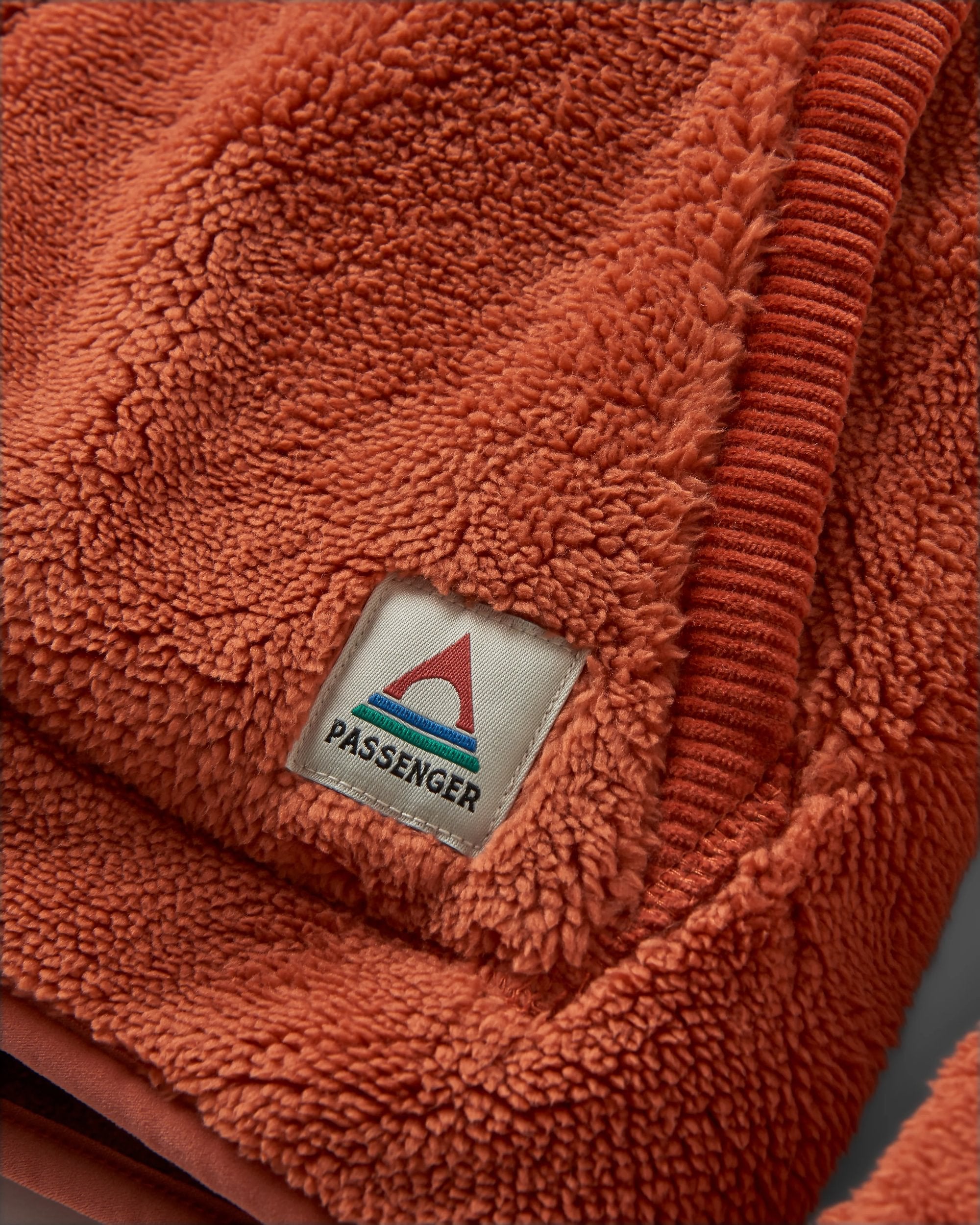 Eco-Friendly Iris Collarless Recycled Fleece Jacket in Baked Clay - Perfect for Casual Outings, Outdoor Adventures & Sustainable Fashion