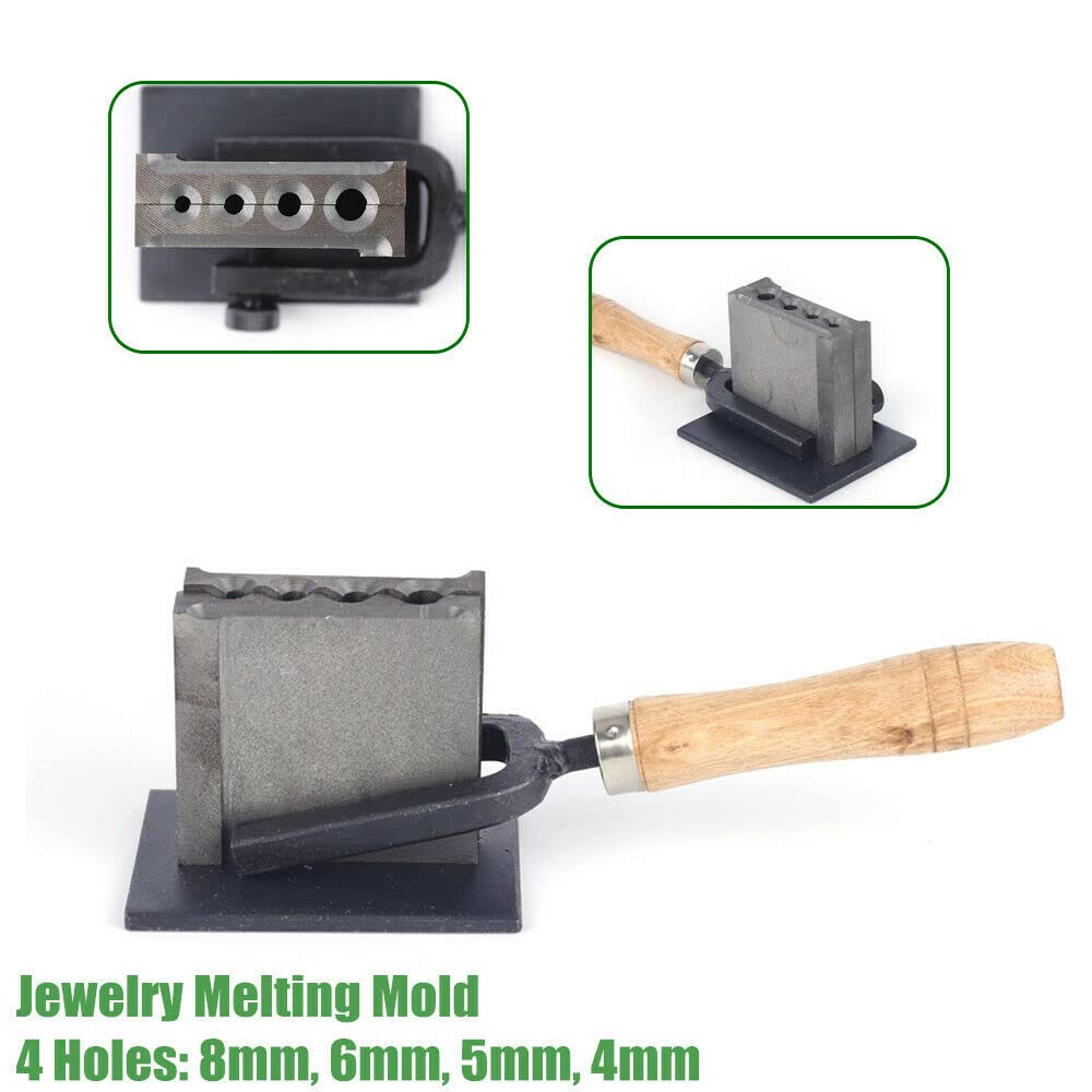 Reversible Cast Iron Melting Mold for Gold, Silver, Copper & Metals - Round Ingot Mold for Refining & Casting - Perfect for Jewelry Making, Metalworking & DIY Projects