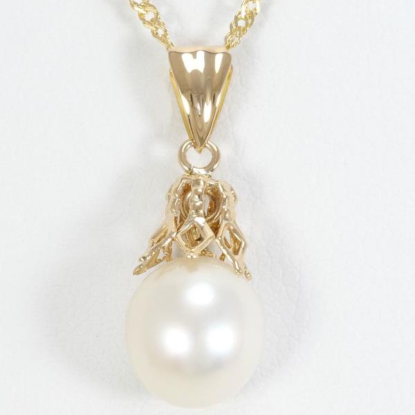 18K Yellow Gold Pearl Necklace for Women - Elegant Luxury Jewelry Gift for Brides, Anniversary & Special Occasions
