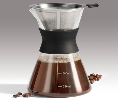 LAGOSTINA Premium Coffee Carafe with Built-in Filter - Stainless Steel Thermal Carafe for Hot & Cold Beverages - Blemished Packaging with Full Warranty (Model 9100050315) - Perfect for Home, Office, and Outdoor Use