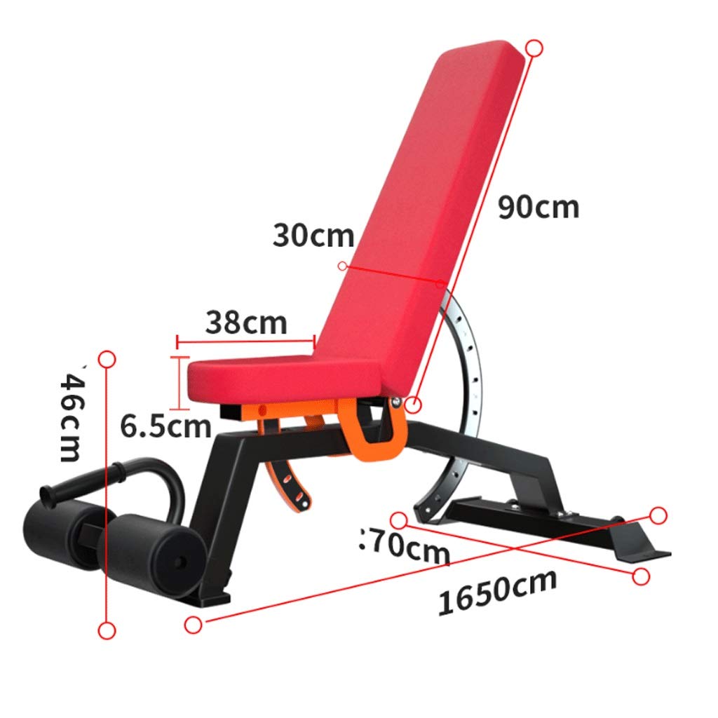 Best Adjustable Fitness Sit Up Bench for Home Gym - Multi-Purpose Foldable Incline/Decline Weight Bench for Full Body Workout (Black/Red) - Perfect for Strength Training, Ab Exercises & Home Workouts