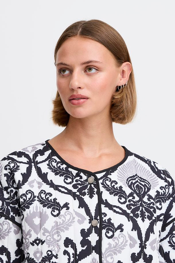 Maura Jacket - Stylish Black Paisley Print Women's Jacket for Fall & Winter Fashion | Perfect for Outdoor Activities, Work & Casual Wear