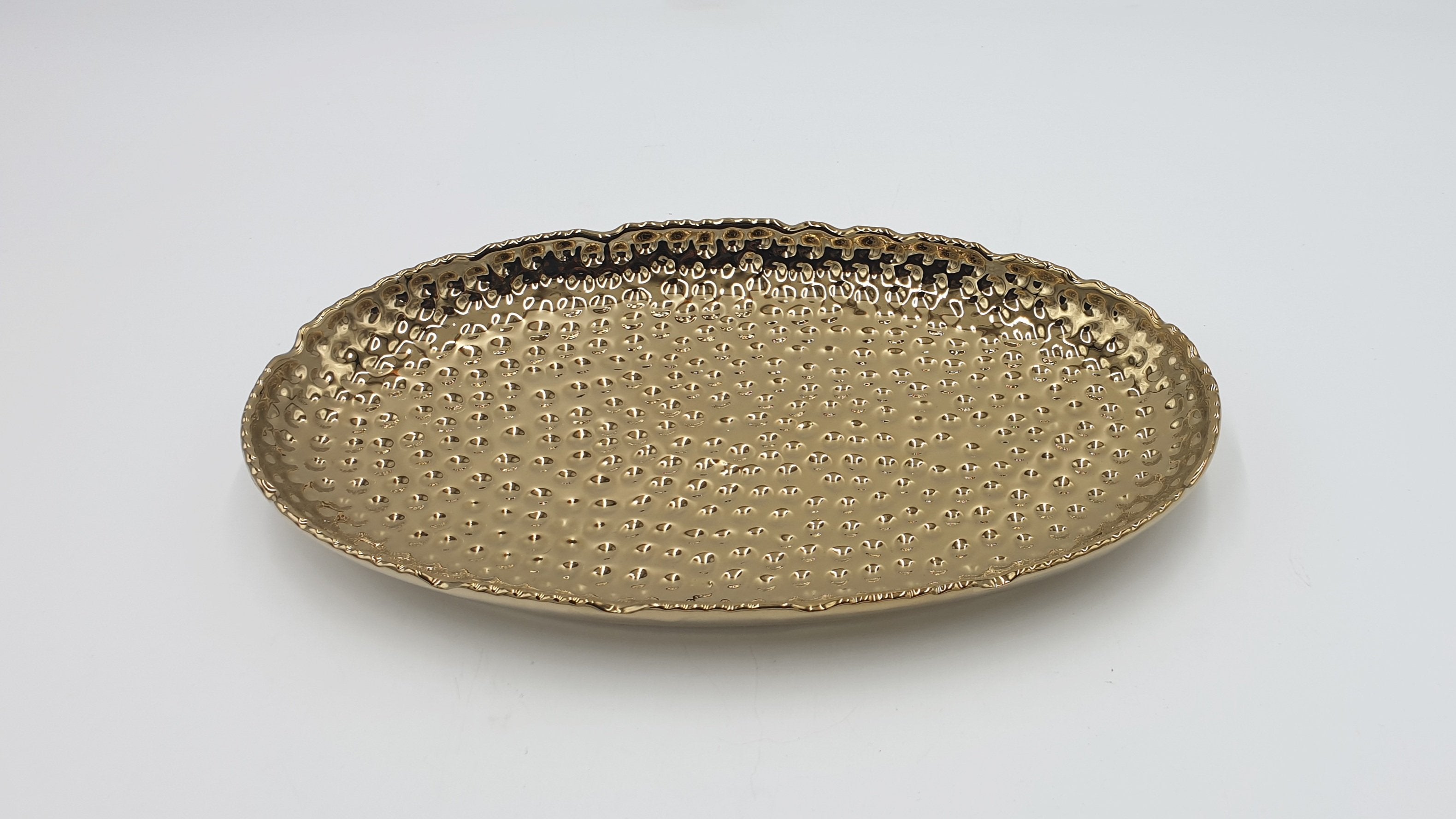 12x7 Inch Gold Oval Plates - Set of 36 - Elegant Dinnerware for Parties, Weddings & Special Events