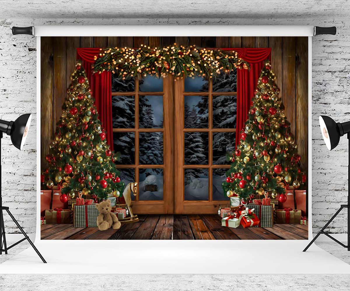 Christmas Backdrop 10x6.5ft Snow Scene for Photography & Gifts - Holiday Party Decor