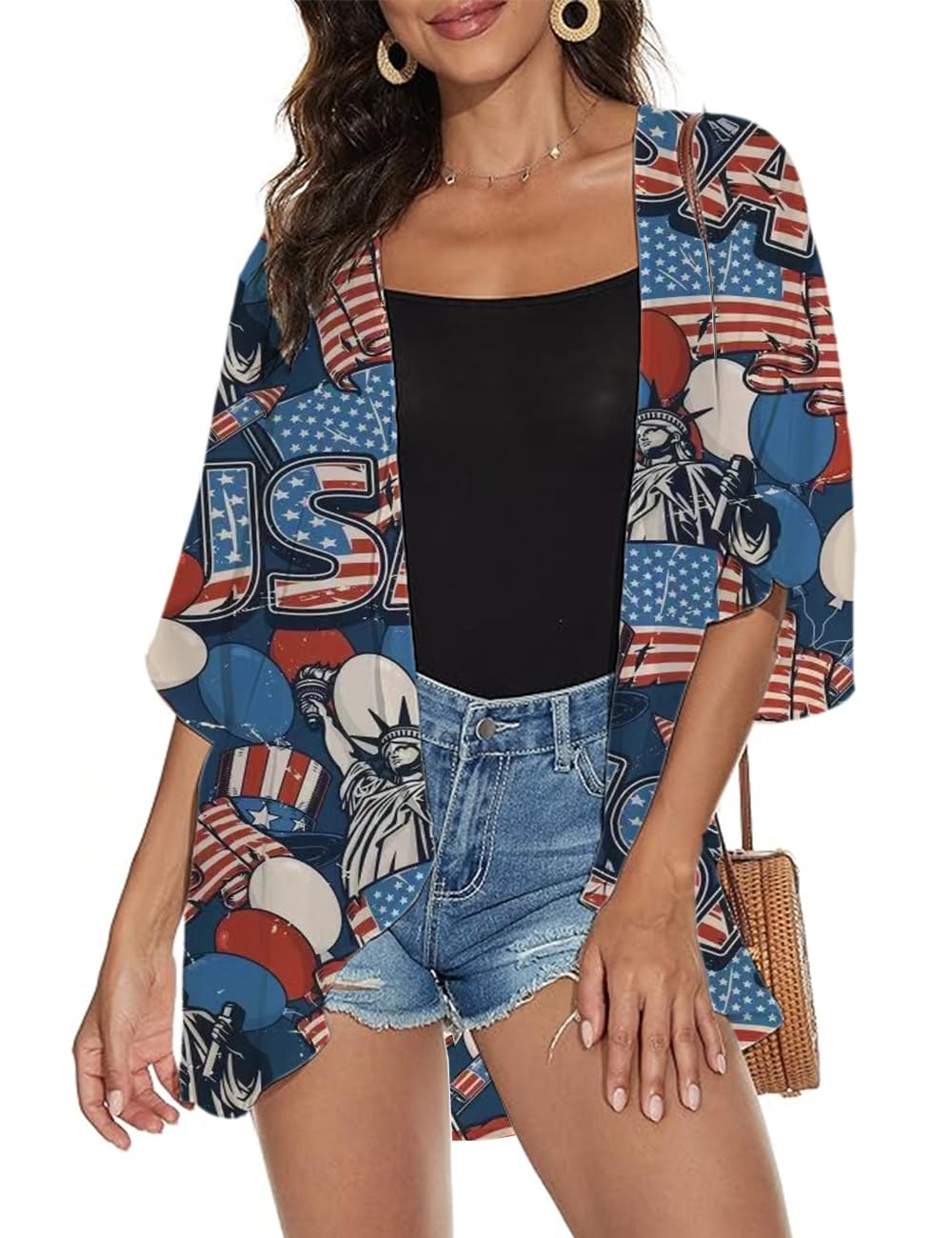 Women's Lightweight Beach Kimono Cardigan - Floral Holiday Cover Up Casual Tops for Summer Vacation, Poolside, and Boho Outfits