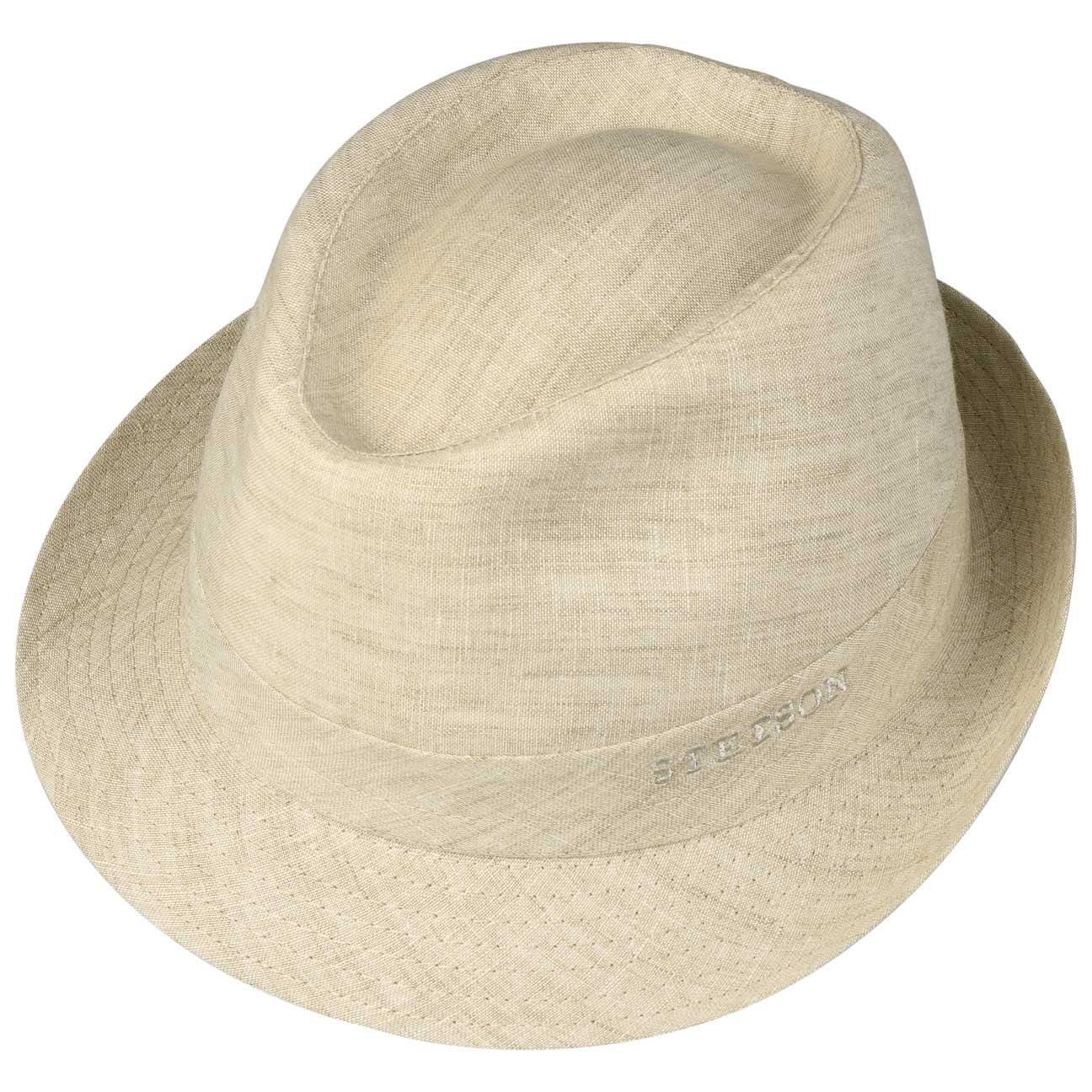 Stetson Geneva Linen Trilby Hat for Men - Classic Summer Fedora with Brim - Perfect for Outdoor Events, Weddings & Beach Vacations