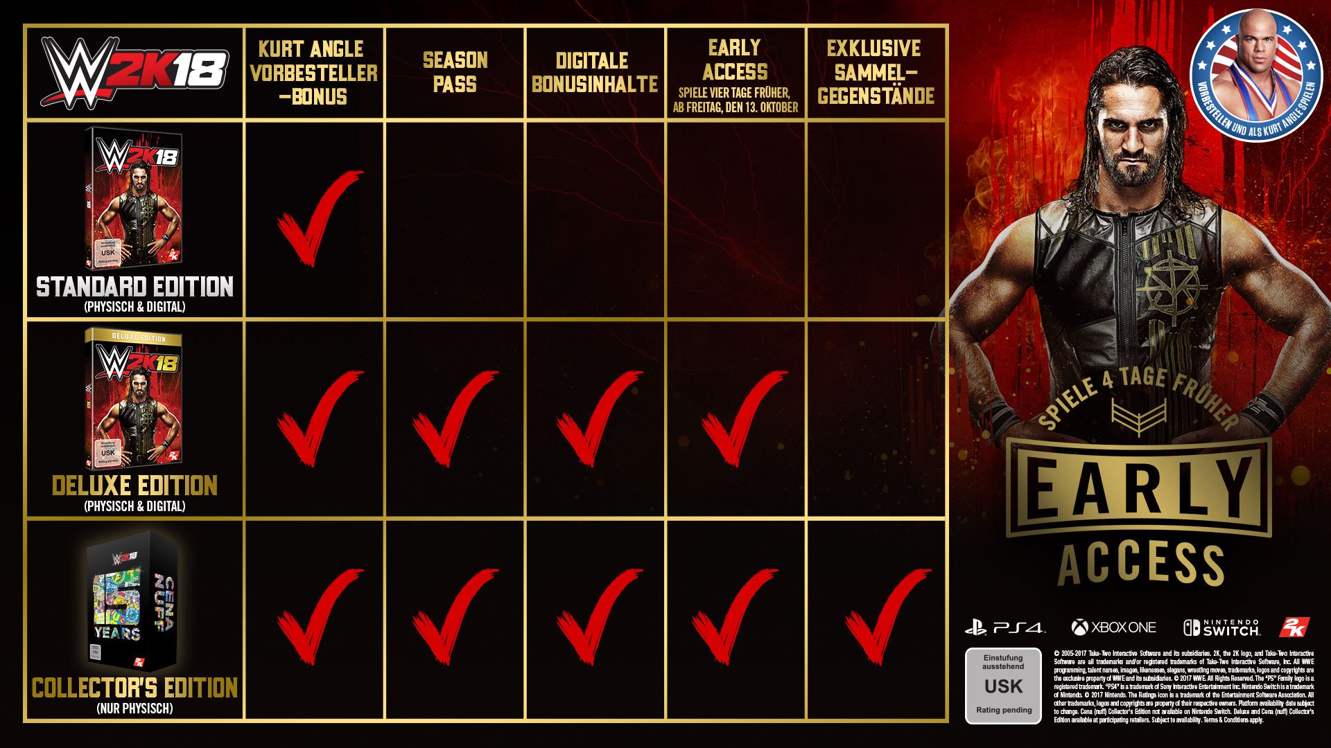 WWE 2K18 Deluxe Edition for PlayStation 4 - Authentic Wrestling Game with Enhanced Graphics & Full Roster - Perfect for WWE Fans, Gaming Enthusiasts & Multiplayer Battles