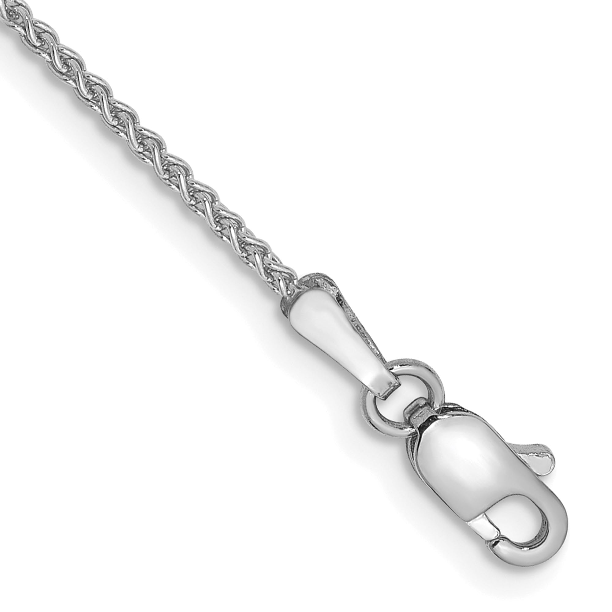 14K Solid White Gold 1.25mm Spida Chain Anklet - Dainty Summer Beach Foot Jewelry for Women - Perfect for Vacation, Weddings & Boho Style Outfits
