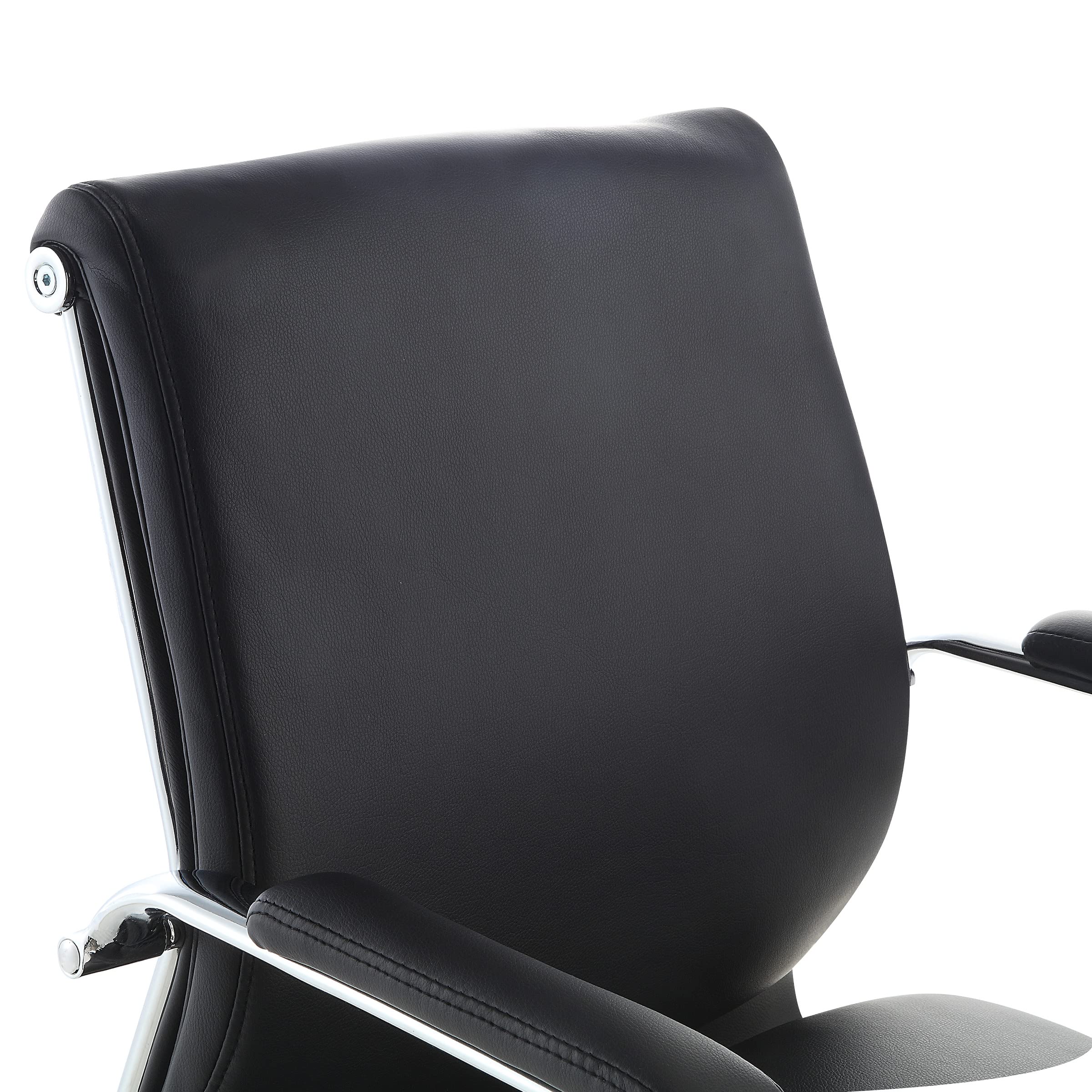 Office Star Antimicrobial Manager's Adjustable Office Chair with Chrome Base - Mid-Back Ergonomic Desk Chair with Dillon Black Fabric - Perfect for Home Office, Executive Workspace & Business Meetings