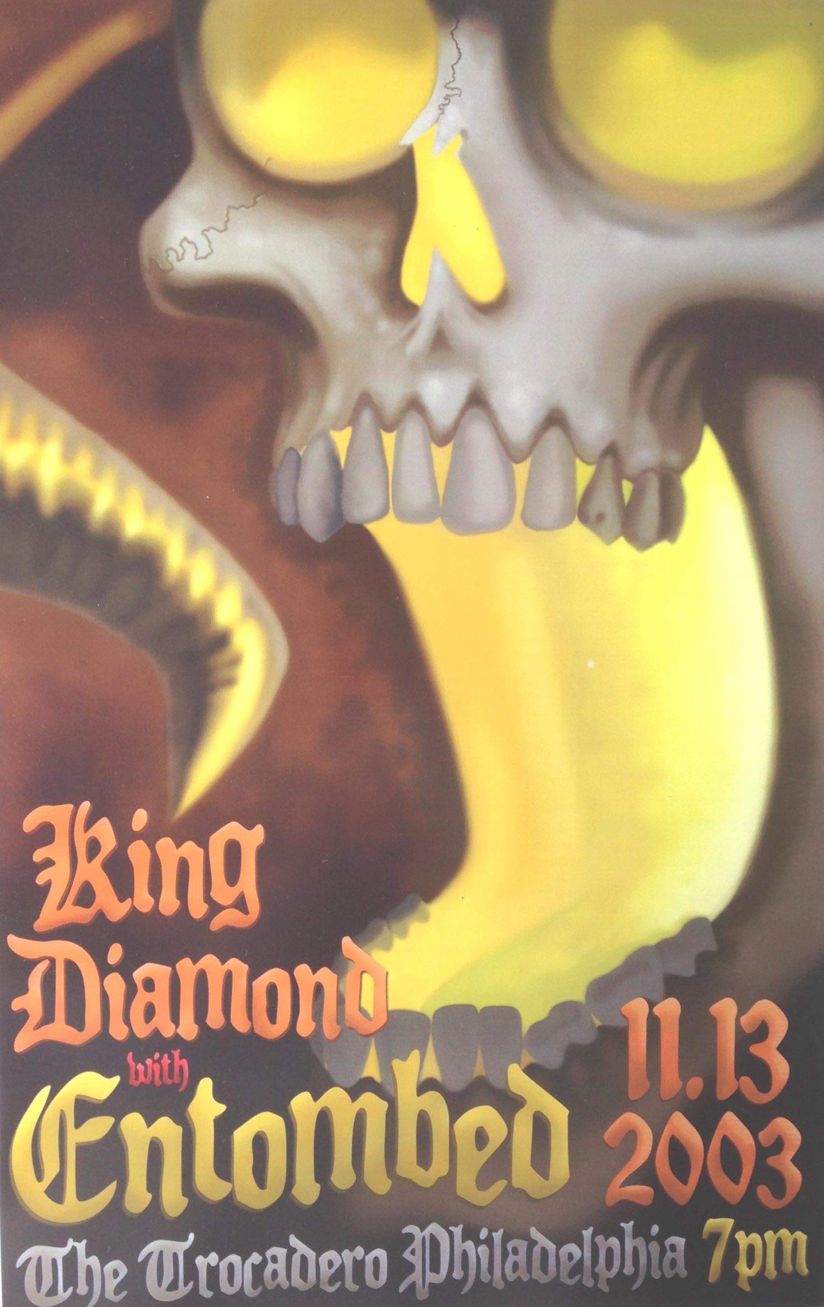King Diamond & Entombed 2003 Concert Poster - Vintage Metal Band Wall Art for Home, Office & Music Room Decor