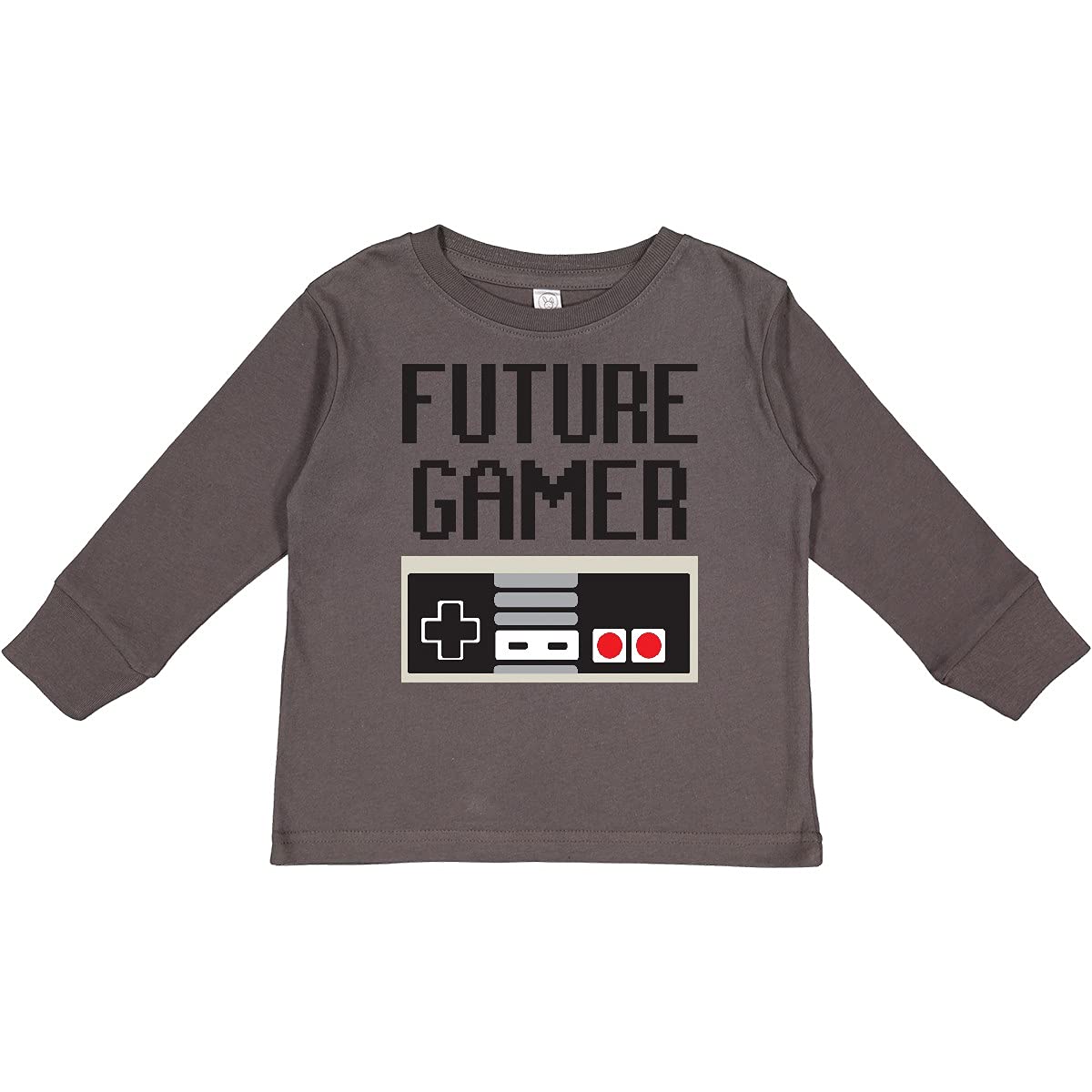 Inktastic Future Gamer Toddler Long Sleeve T-Shirt - Cute Gaming Themed Shirt for Baby Boys & Girls - Soft Cotton Tee for Playtime, Daycare & Family Photos