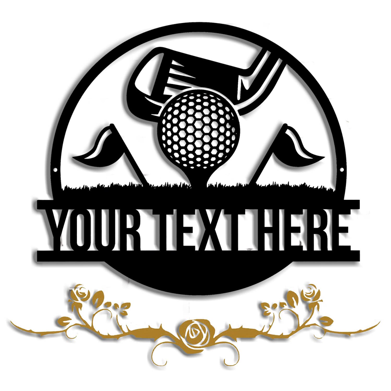 Custom Golf Metal Wall Art - Personalized 19th Hole Sign with Name | Golf Ball Monogram Decor | Unique Golf Gifts for Men & Family | Perfect for Man Cave, Home Office, or Golf Clubhouse Decor