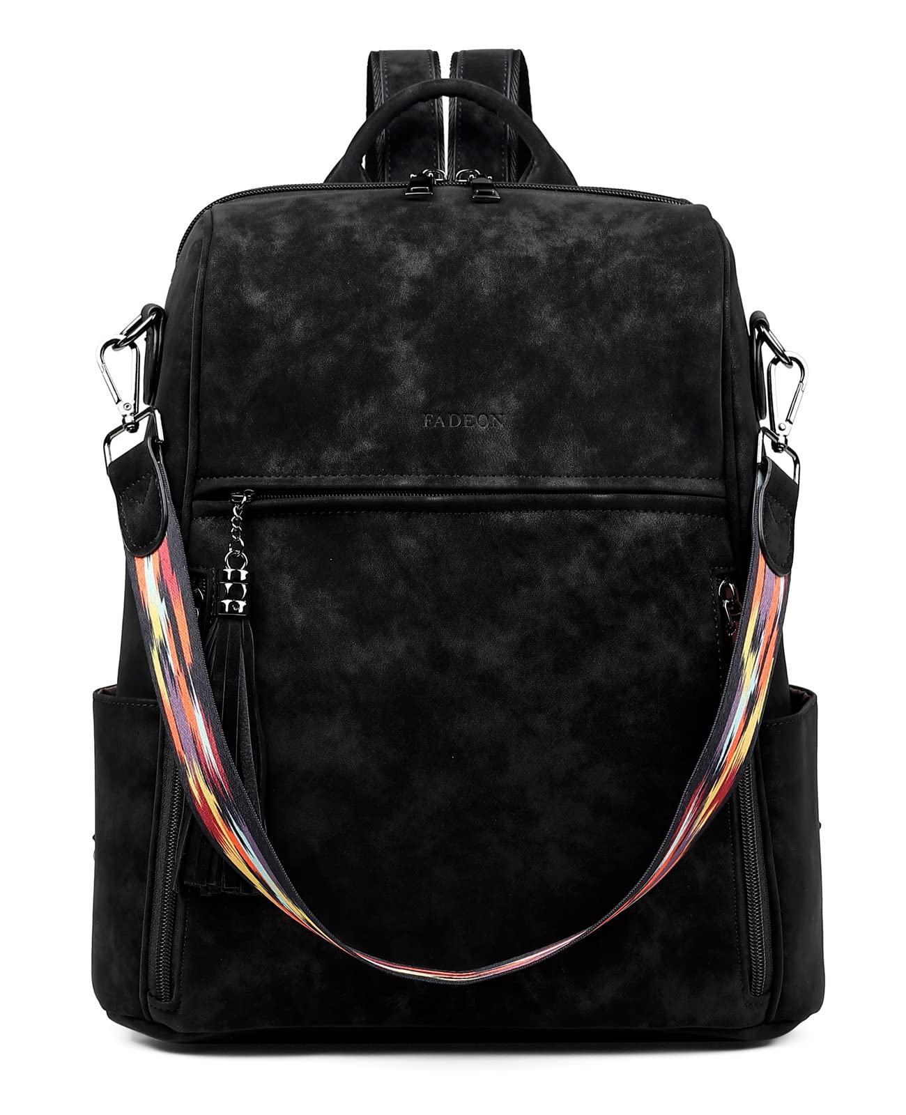 FADEON Genuine Leather Backpack Purse for Women - Stylish Convertible Shoulder Bag, Travel Laptop Book Bag - Perfect for Work, School & Daily Commute