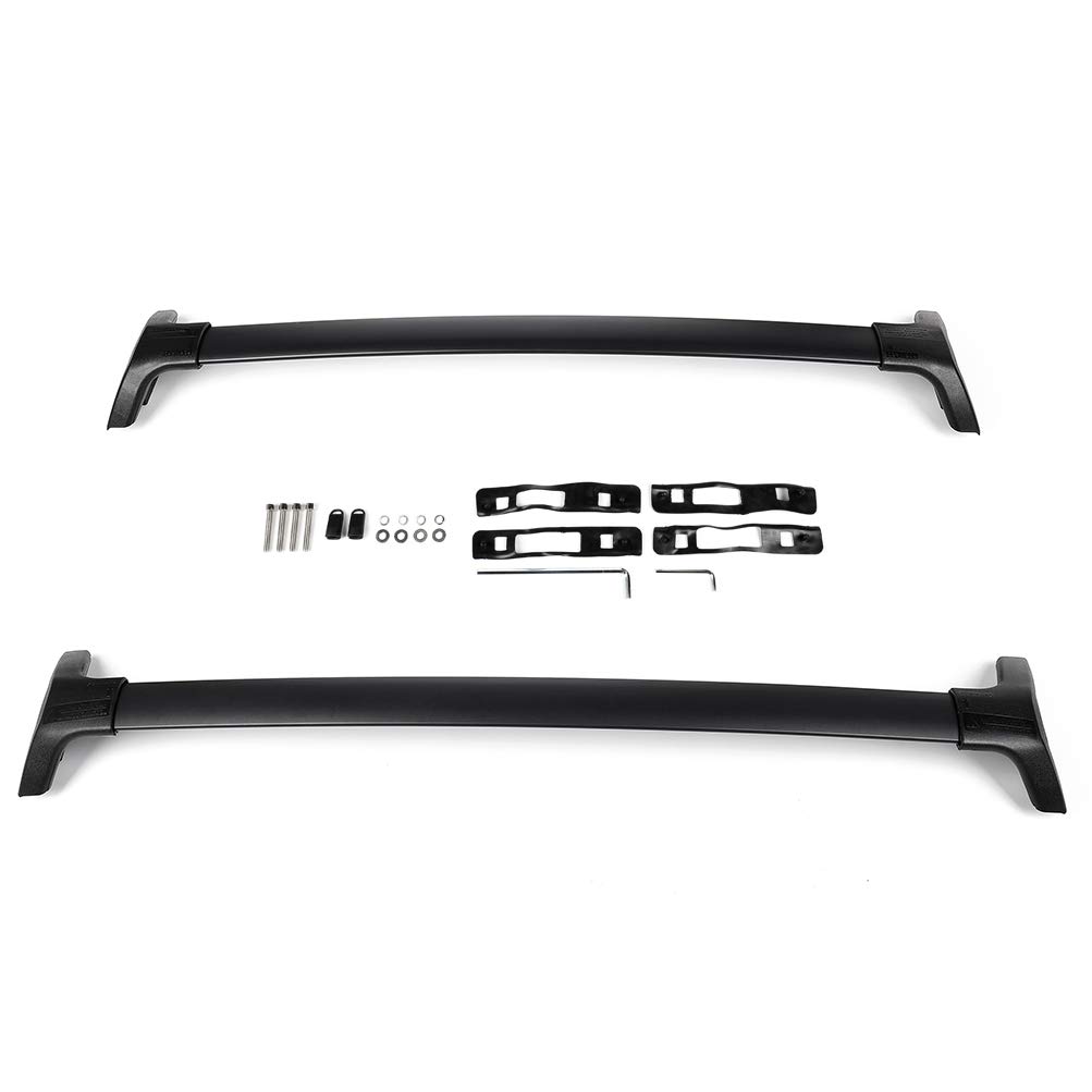 2Pcs Black Aluminum Roof Racks Cross Bars - 150LBS Capacity, Compatible with Toyota RAV4 2019-2021 Models - Heavy Duty Cargo Carrier for Rooftop Luggage & Travel Gear - Perfect for Road Trips, Camping & Outdoor Adventures