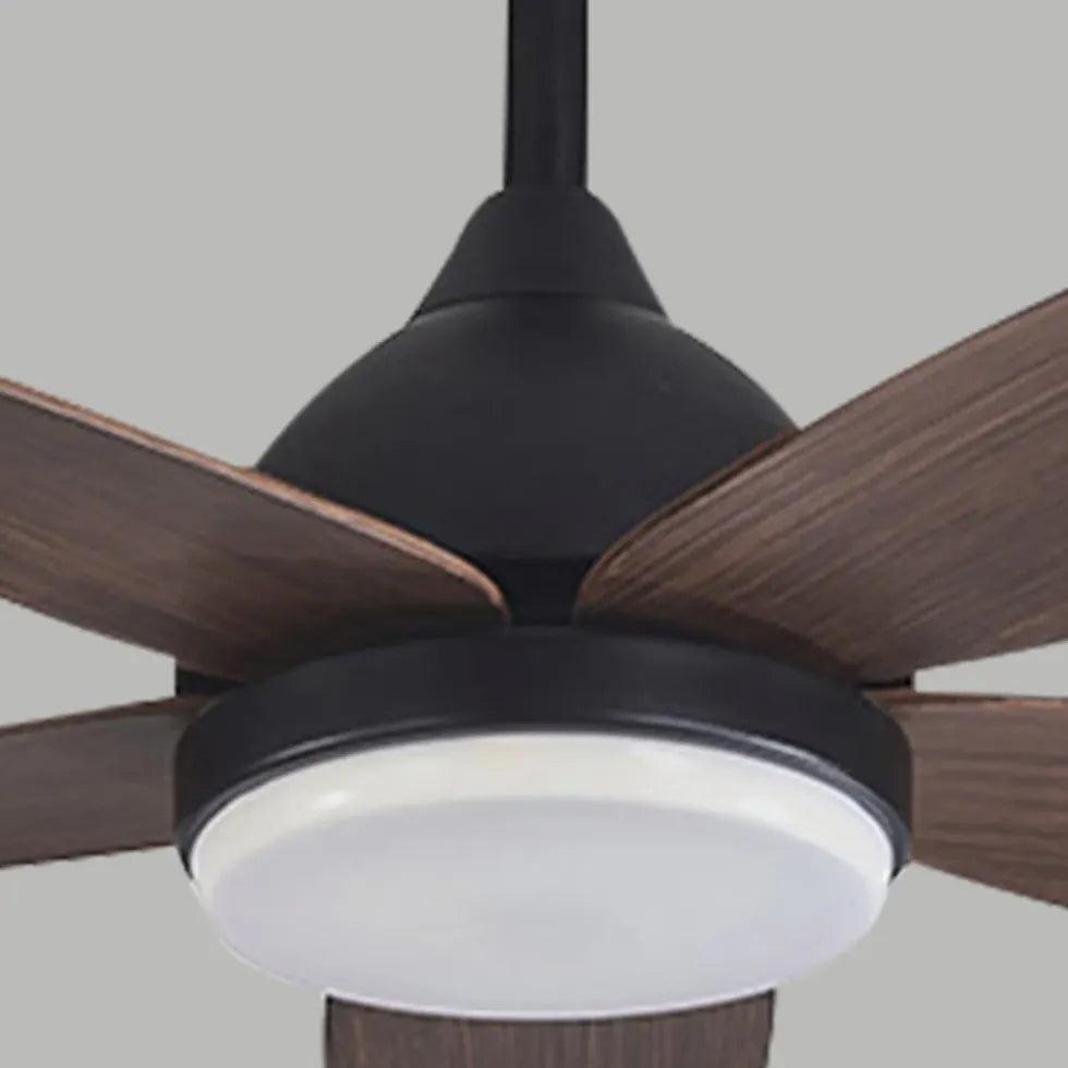 Modern Wooden Black Ceiling Fan with LED Light - Energy Efficient Cooling & Stylish Lighting for Living Room, Bedroom, or Office