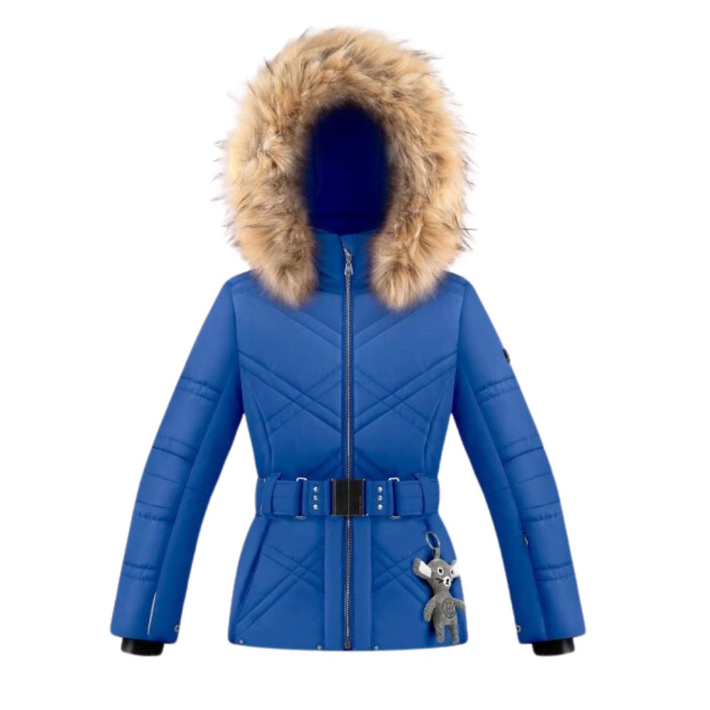 Poivre Blanc Girls Stretch Ski Jacket - Waterproof Winter Coat for Kids, Acid Blue - Perfect for Snowboarding & Outdoor Winter Activities