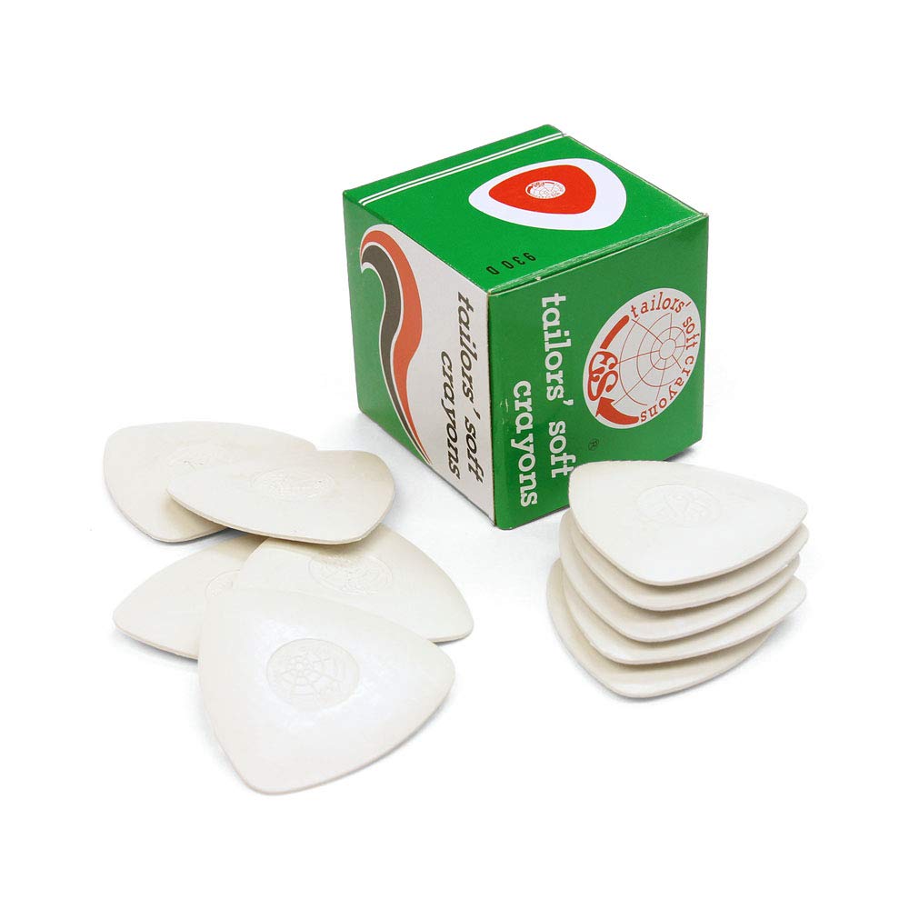 Premium White Tailor's Soft Clay Chalk for Fabric Marking - Green Box Bias Bespoke - Perfect for Sewing, Tailoring & DIY Clothing Projects
