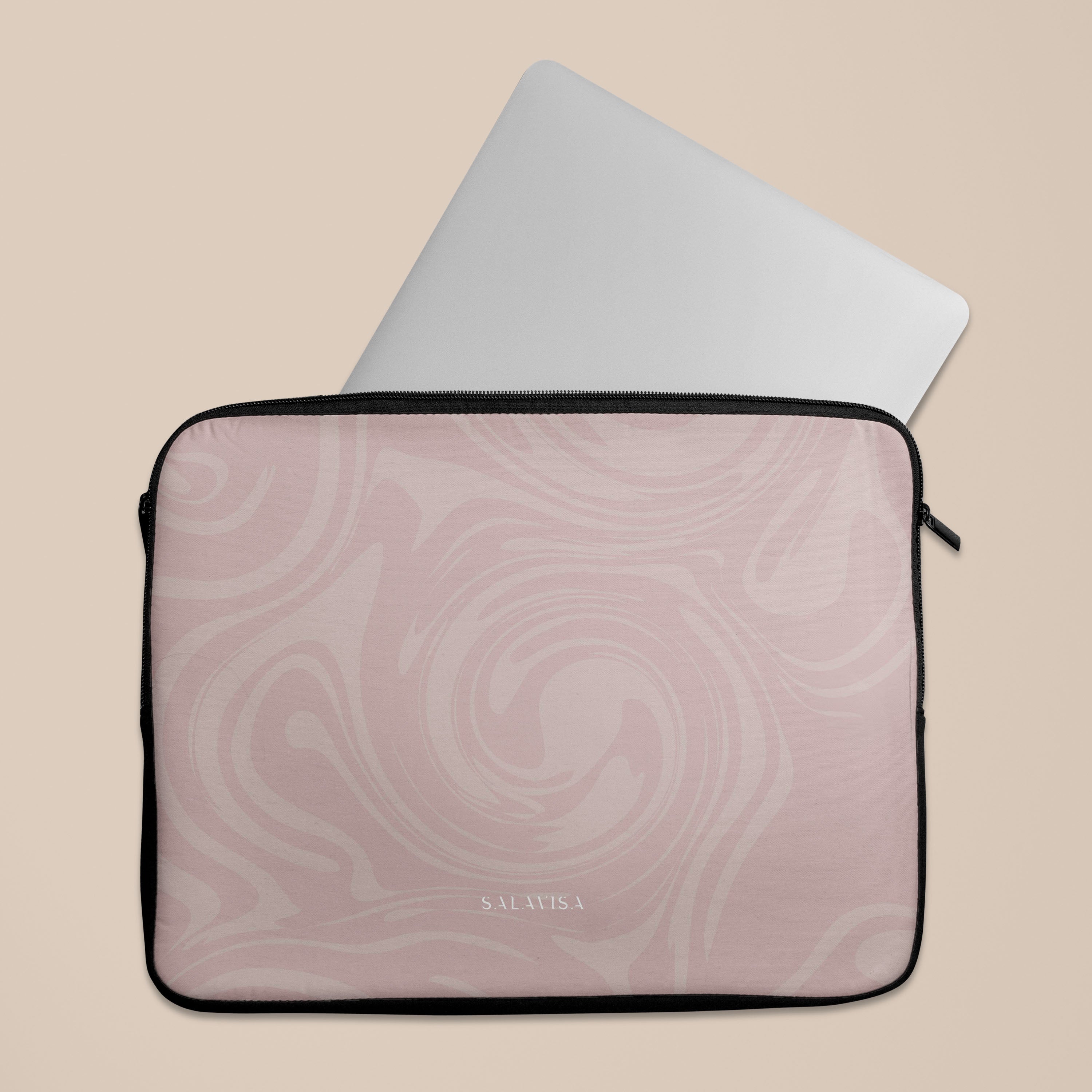 Rose Swirl Laptop Sleeve 13-15 Inch - Floral Pattern Laptop Case for MacBook/Air/Pro - Stylish & Protective Computer Bag for Women & Men - Perfect for Work, School, Travel & Daily Commute