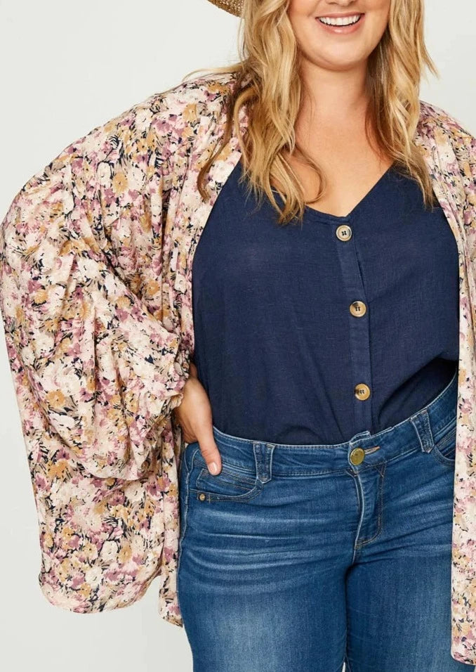 Forget Me Not Kimono | Elegant Floral Japanese Robe for Women | Perfect for Spa, Yoga & Relaxation at Home
