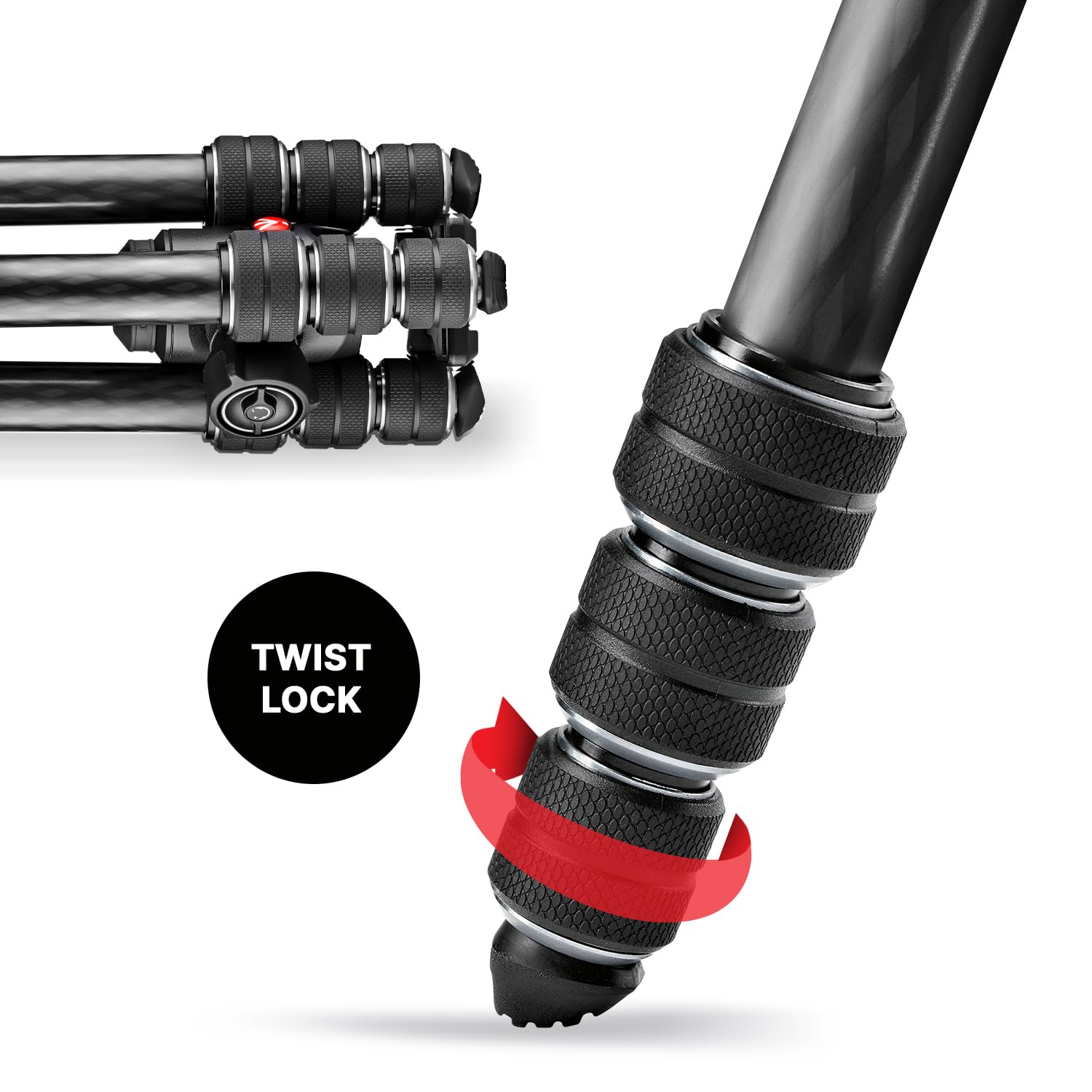 Manfrotto Befree GT 4-Section Carbon Fiber Travel Tripod with 496 Center Ball Head - Lightweight Compact Tripod for Photography & Videography - Perfect for Travel, Hiking & Outdoor Adventures