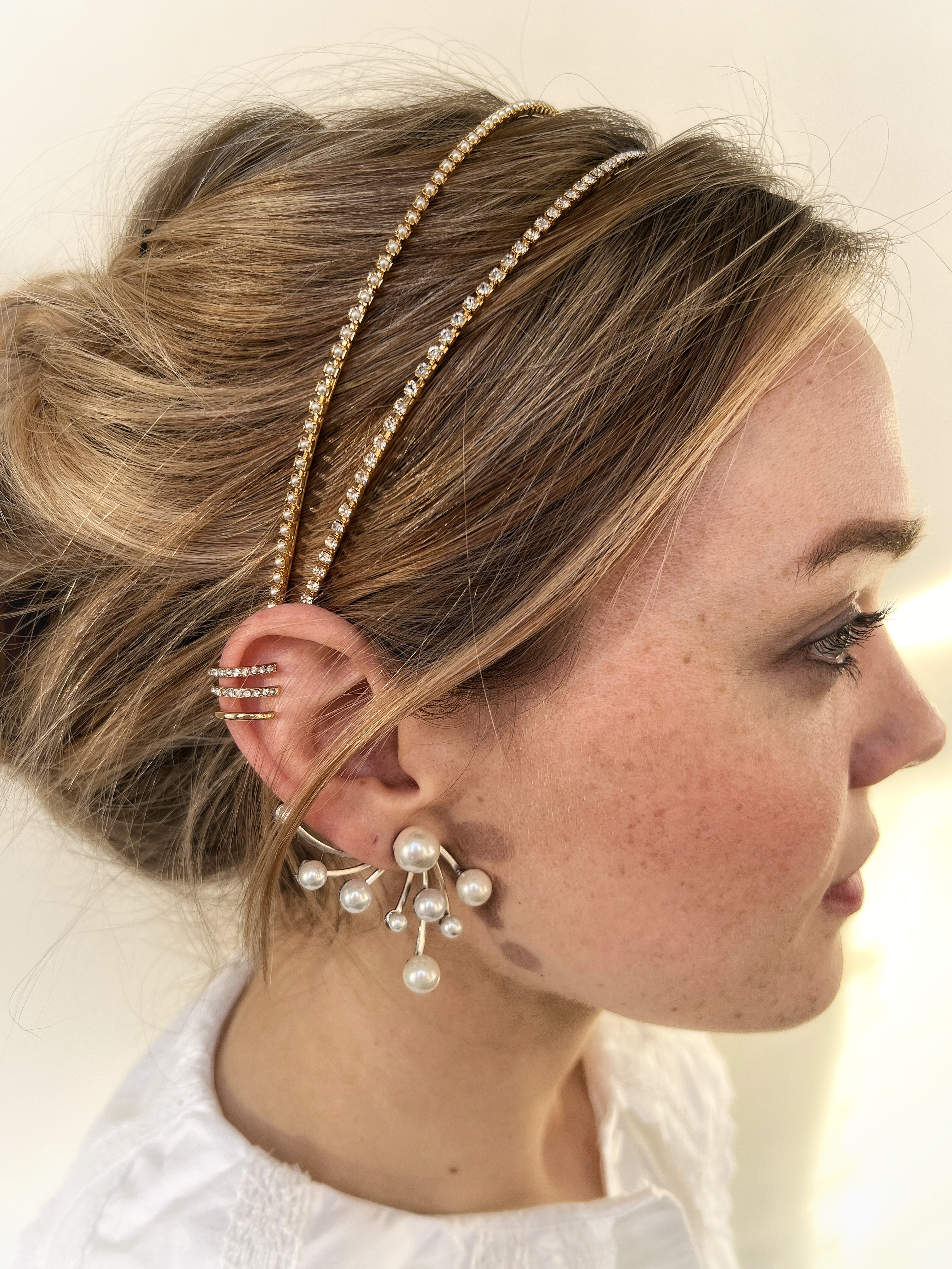 Vera Pearl and Crystal Headband for Women - Elegant Rhinestone Hair Accessories for Weddings, Parties & Special Occasions