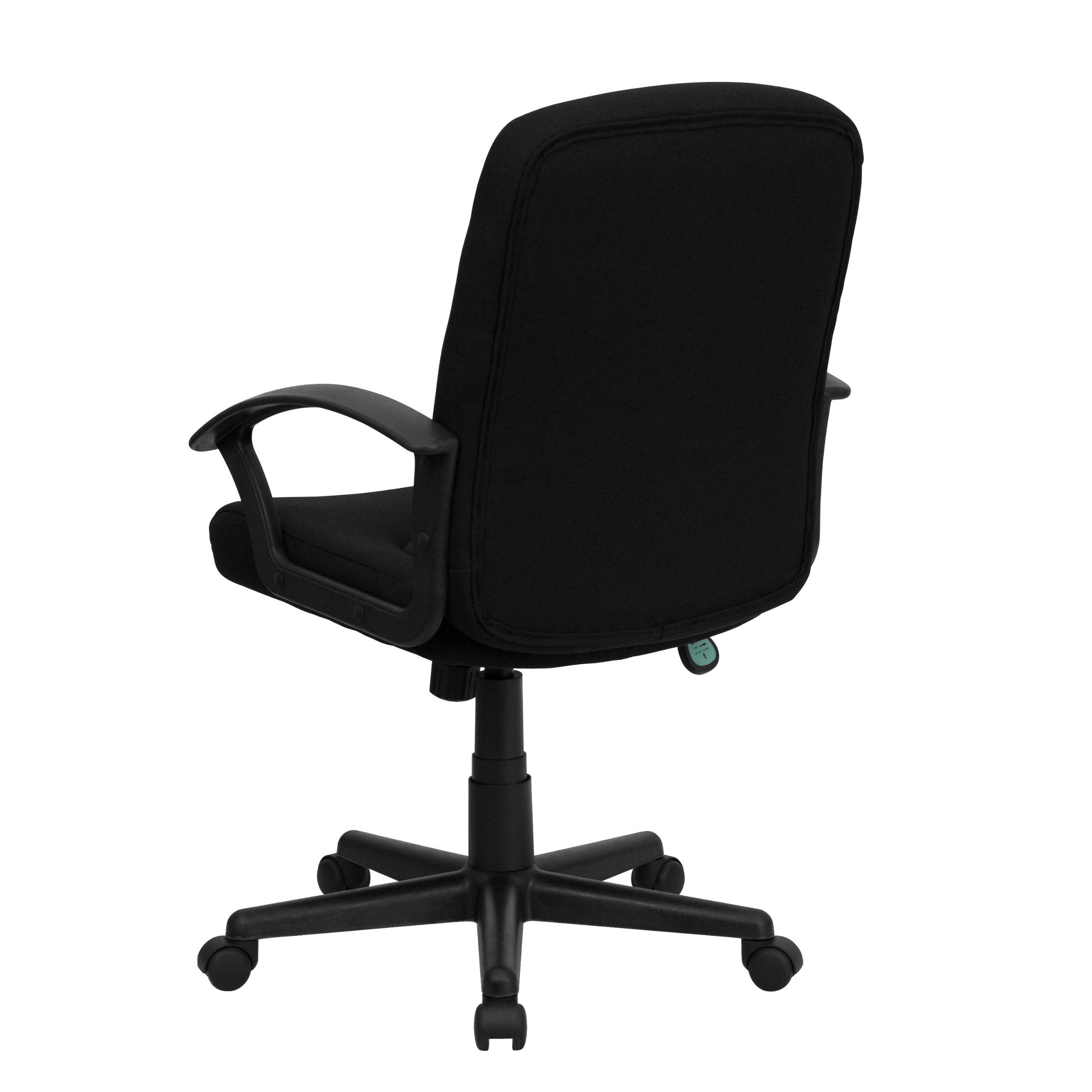 Premium Mid-Back Black Fabric Executive Swivel Office Chair with Nylon Arms - Ergonomic Desk Chair for Home Office, Conference Room & Business Workspace